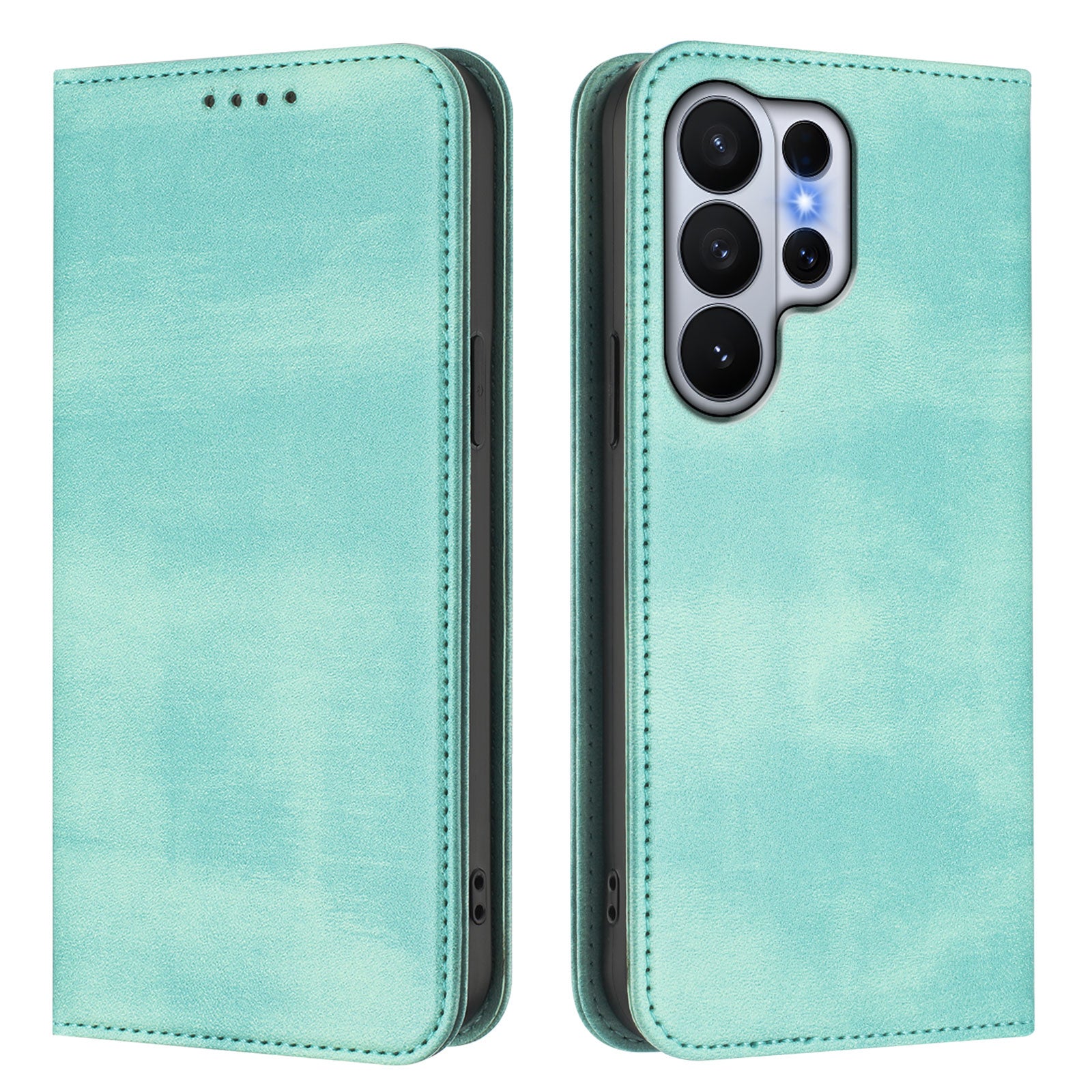 For-Samsung-Galaxy-S26-Ultra-Wallet-Cases-Retro-Texture-RFID-Blocking-Leather-Phone-Cover-Mint-Green