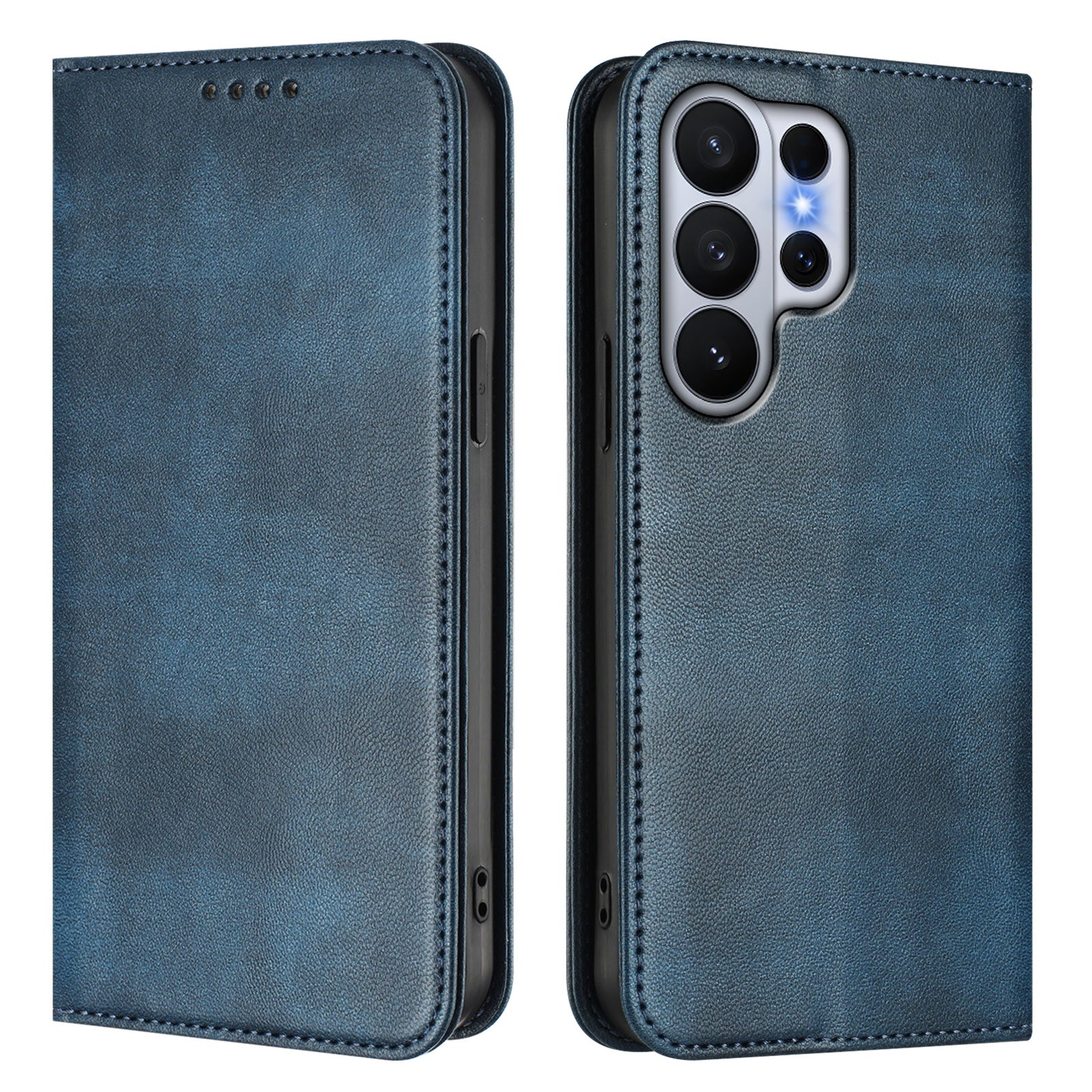 For-Samsung-Galaxy-S26-Ultra-Wallet-Cases-Retro-Texture-RFID-Blocking-Leather-Phone-Cover-Blue