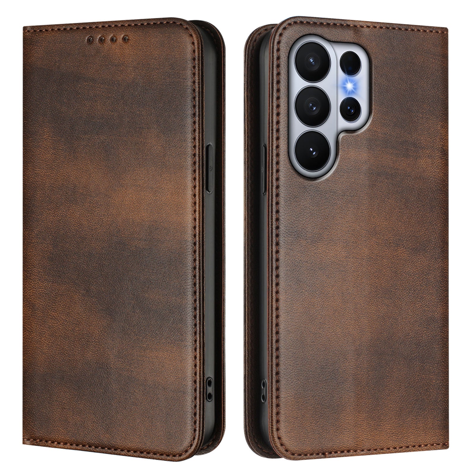 For-Samsung-Galaxy-S26-Ultra-Wallet-Cases-Retro-Texture-RFID-Blocking-Leather-Phone-Cover-Brown
