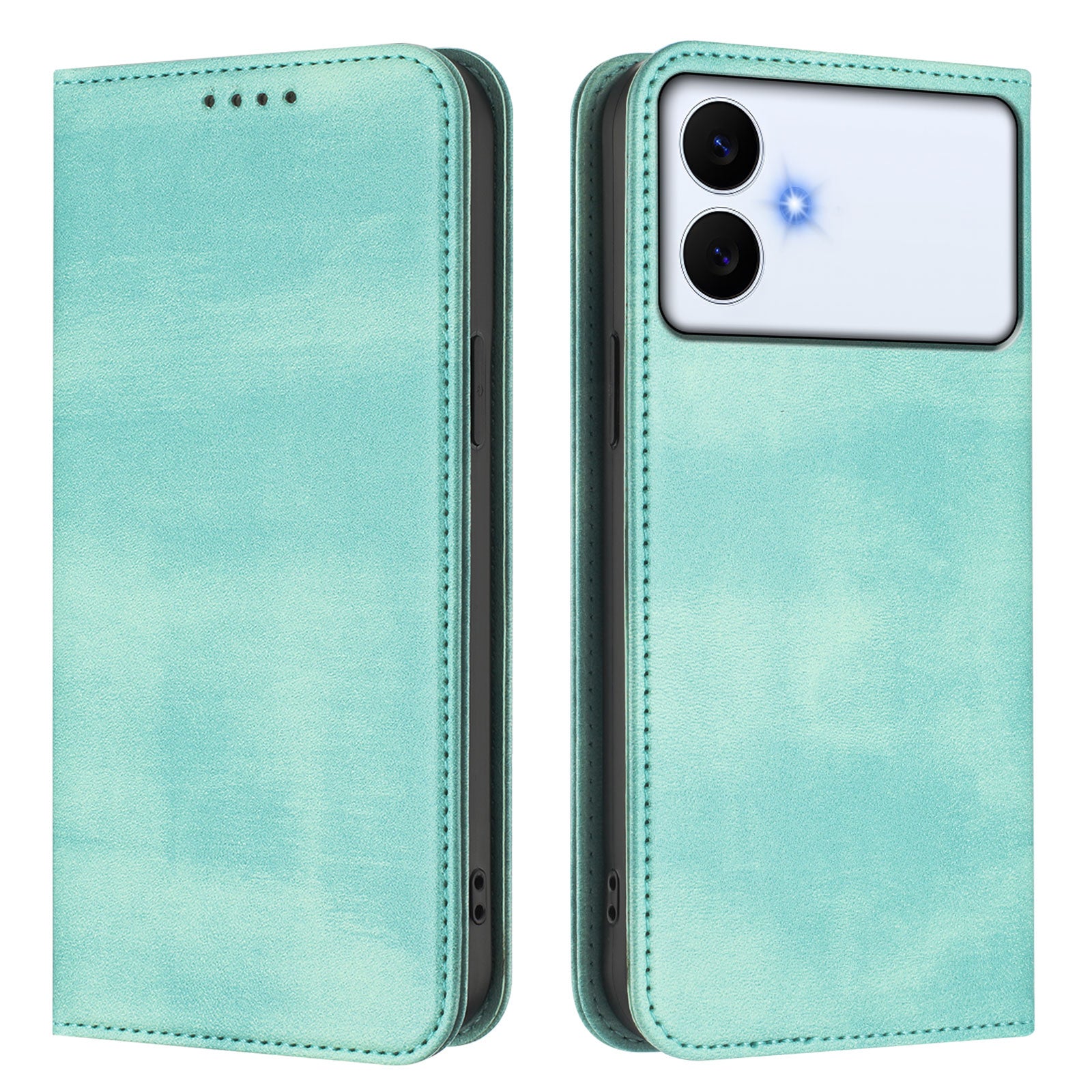 For-Samsung-Galaxy-S26-Edge-Wallet-Cases-Retro-Texture-RFID-Blocking-Leather-Phone-Cover-Mint-Green