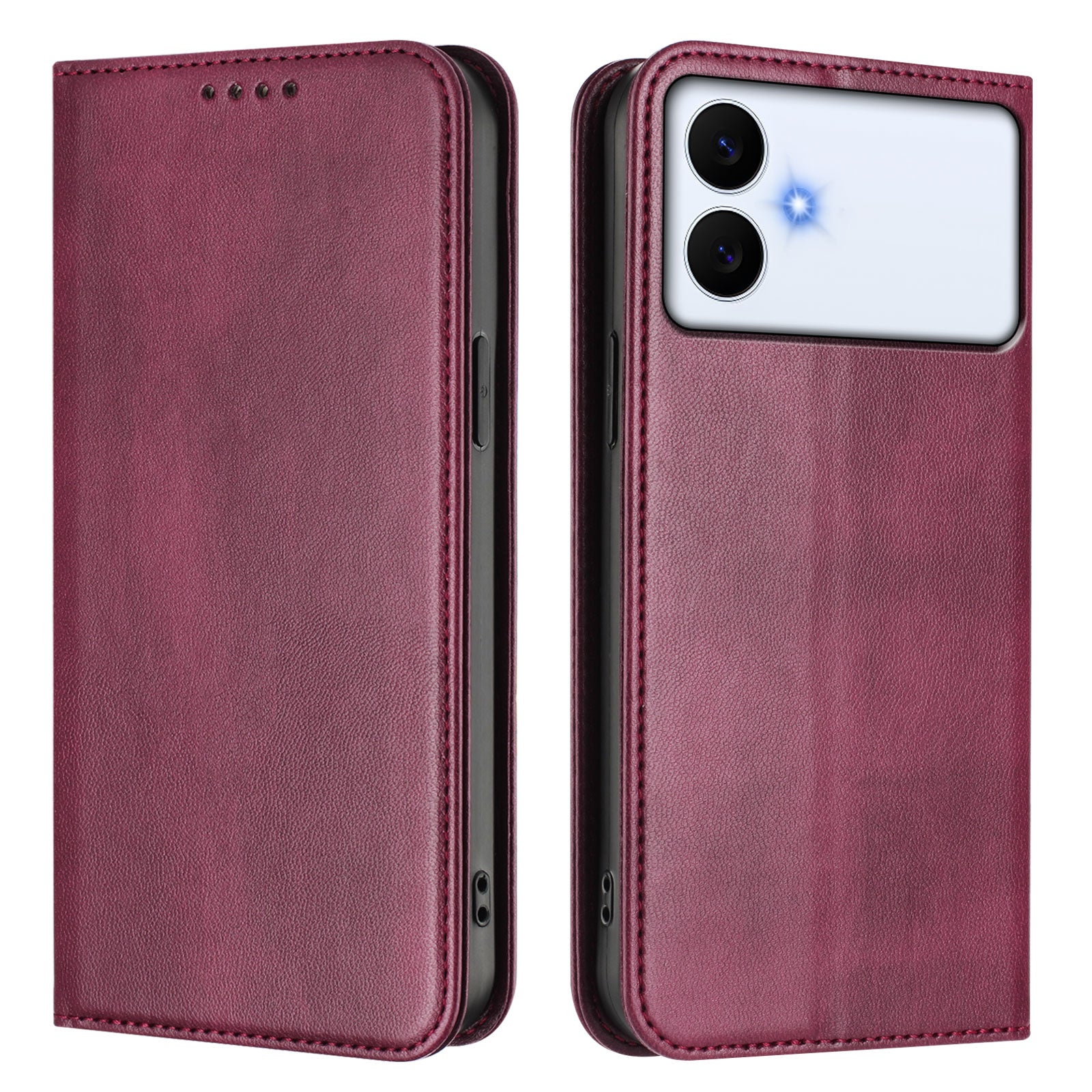 For-Samsung-Galaxy-S26-Edge-Wallet-Cases-Retro-Texture-RFID-Blocking-Leather-Phone-Cover-Wine-Red