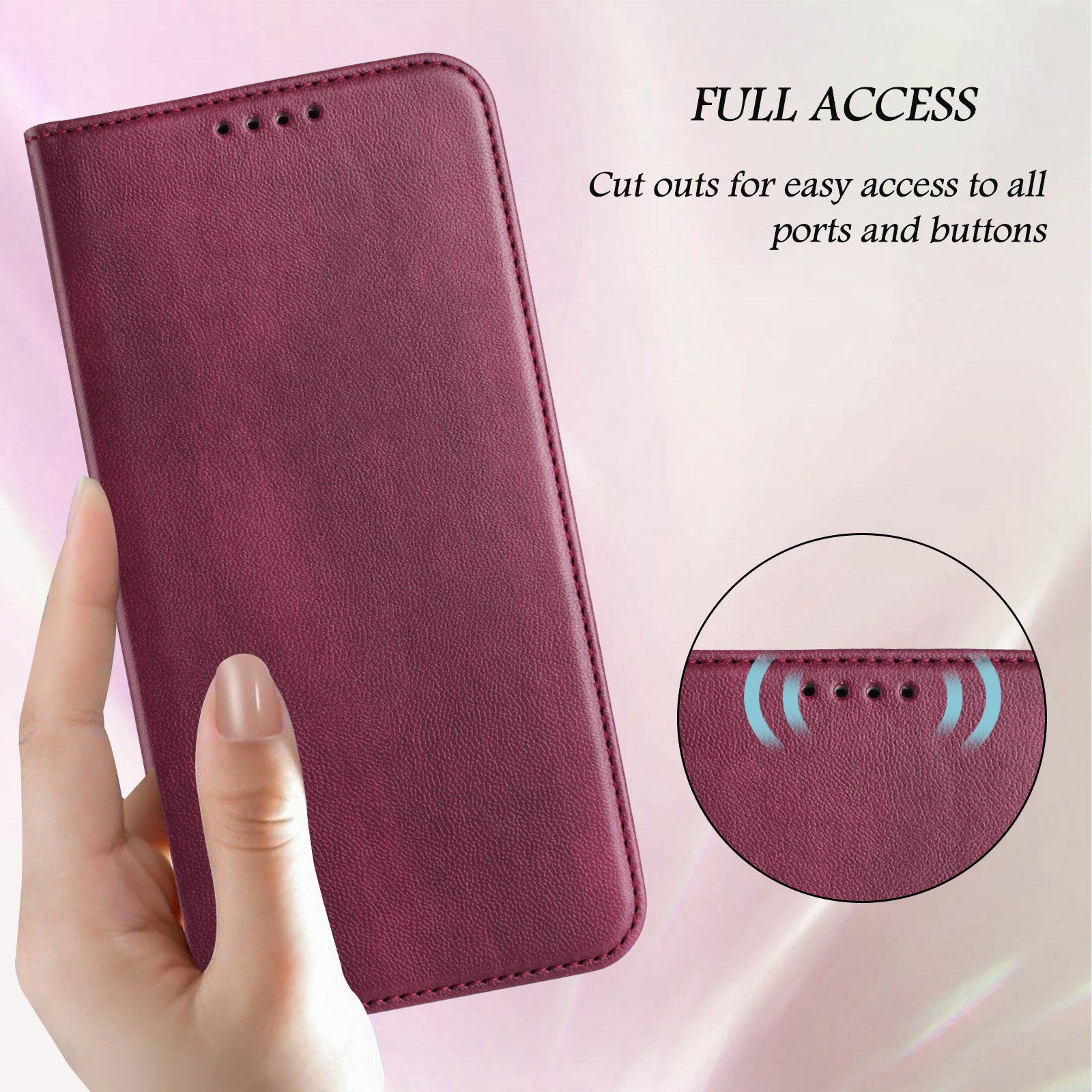 For-Samsung-Galaxy-S26-Edge-Wallet-Cases-Retro-Texture-RFID-Blocking-Leather-Phone-Cover-Wine-Red