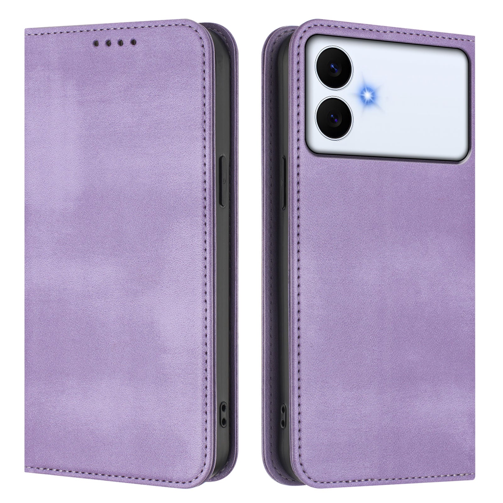 For-Samsung-Galaxy-S26-Edge-Wallet-Cases-Retro-Texture-RFID-Blocking-Leather-Phone-Cover-Light-Purple
