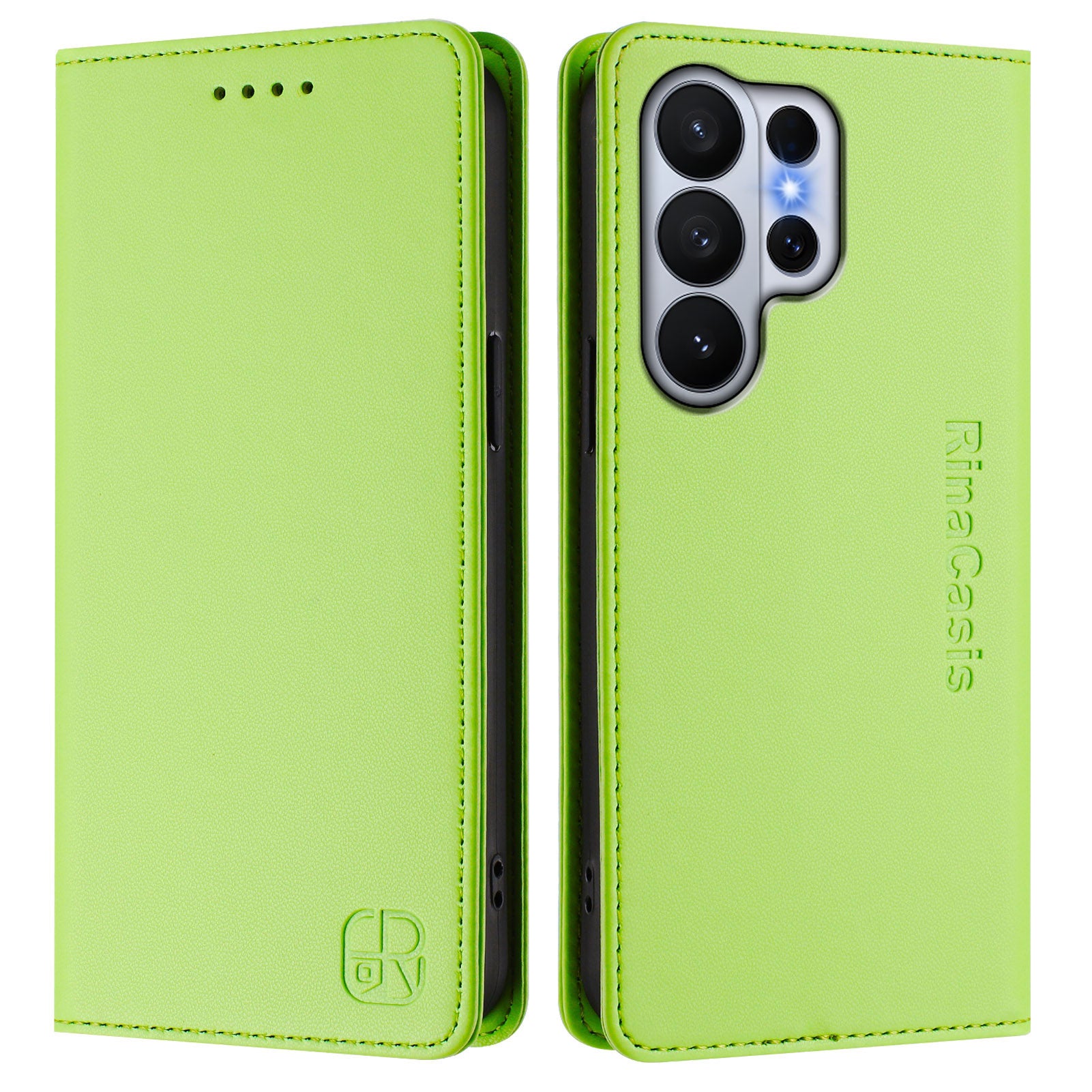 For-Samsung-Galaxy-S26-Ultra-Leather-Case-RINACASIS-RC01-Phone-Cover-with-RFID-Blocking-Wallet-Stand-Green