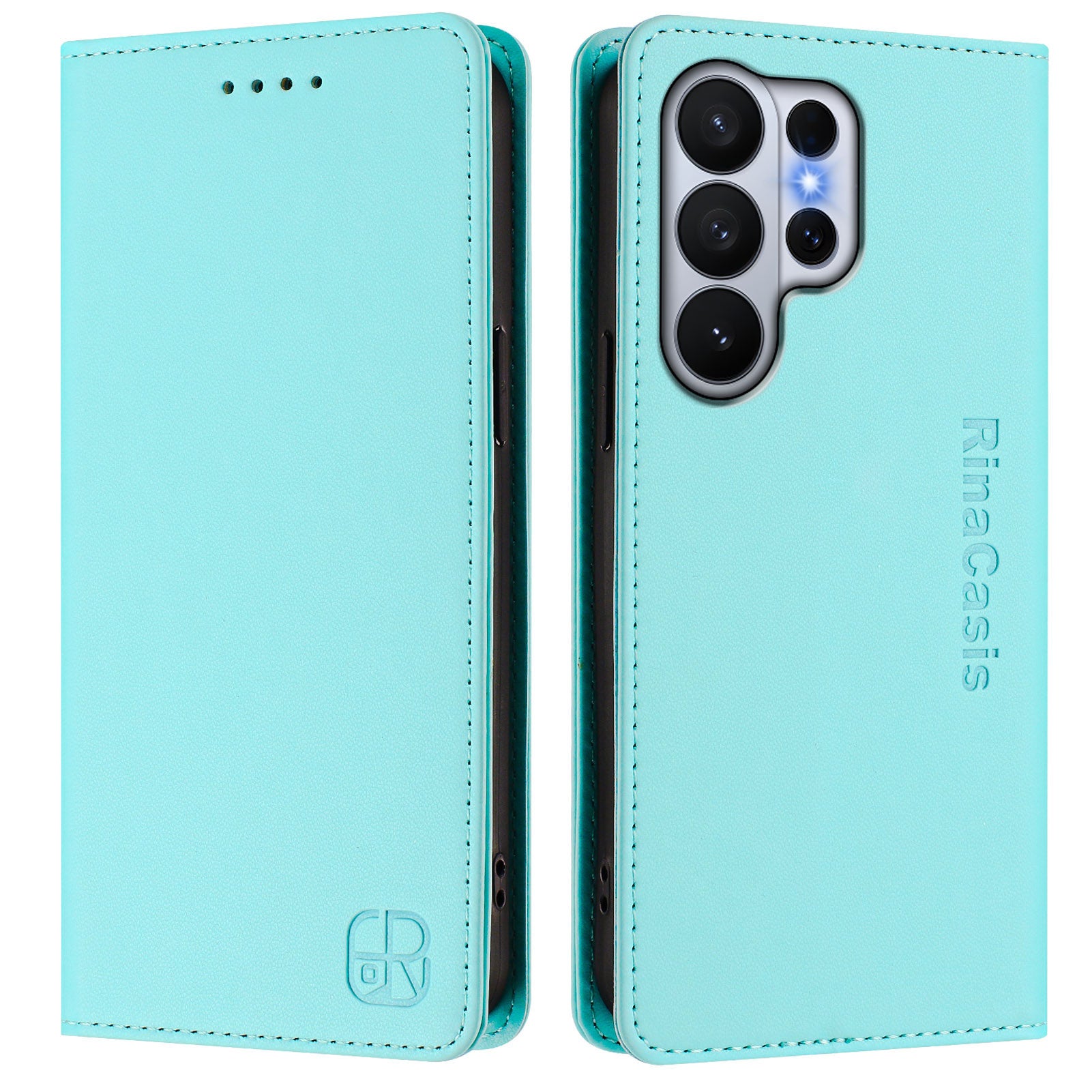 For-Samsung-Galaxy-S26-Ultra-Leather-Case-RINACASIS-RC01-Phone-Cover-with-RFID-Blocking-Wallet-Stand-Mint-Green