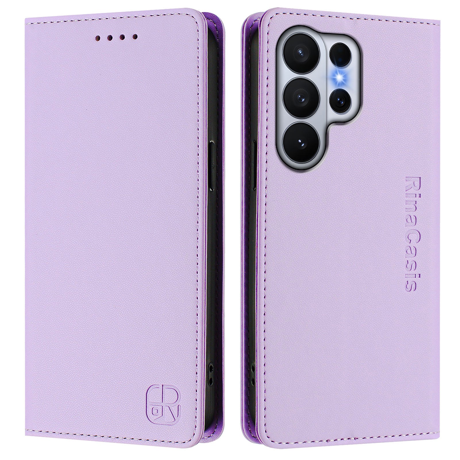For-Samsung-Galaxy-S26-Ultra-Leather-Case-RINACASIS-RC01-Phone-Cover-with-RFID-Blocking-Wallet-Stand-Light-Purple
