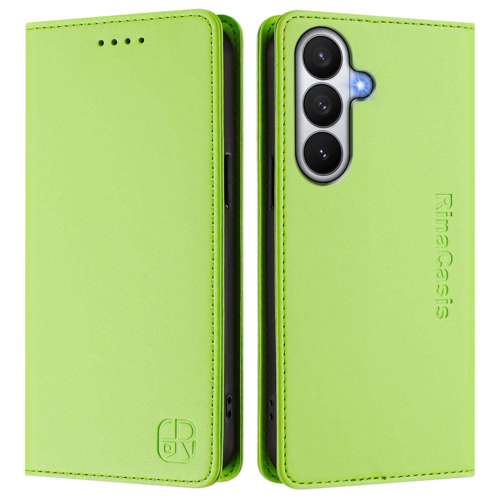 For-Samsung-Galaxy-S26-/-S26-Pro-Leather-Case-RINACASIS-RC01-Phone-Cover-with-RFID-Blocking-Wallet-Stand-Green