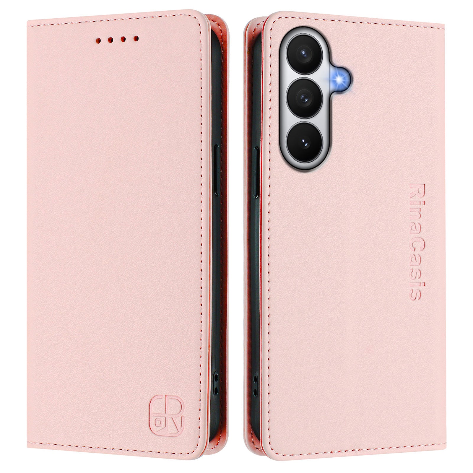 For-Samsung-Galaxy-S26-/-S26-Pro-Leather-Case-RINACASIS-RC01-Phone-Cover-with-RFID-Blocking-Wallet-Stand-Pink