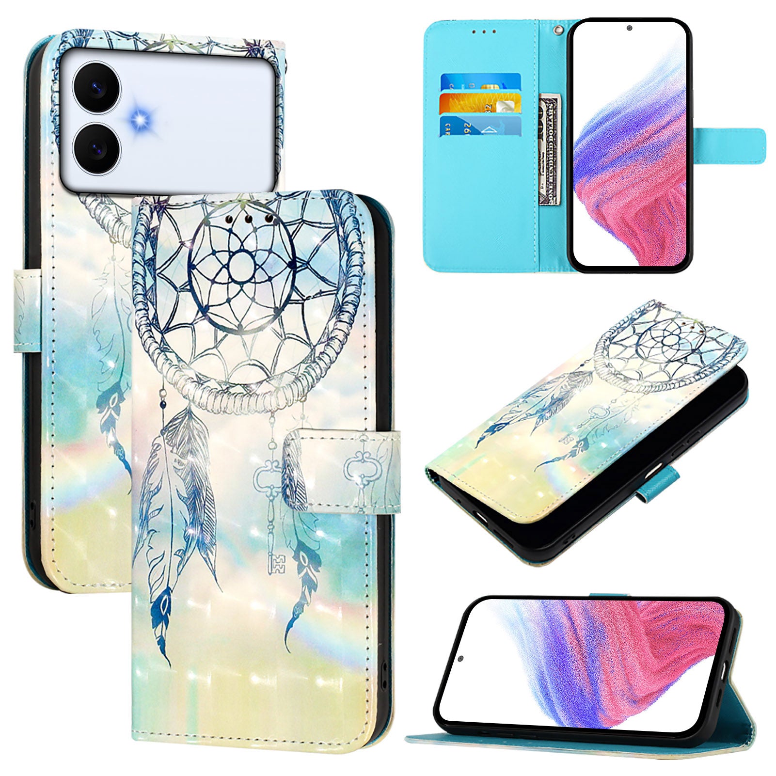 For-Samsung-Galaxy-S26-Edge-Leather-Case-Pattern-Printing-Wallet-Stand-Mobile-Cover-with-Strap-Dream-Wind-Chime