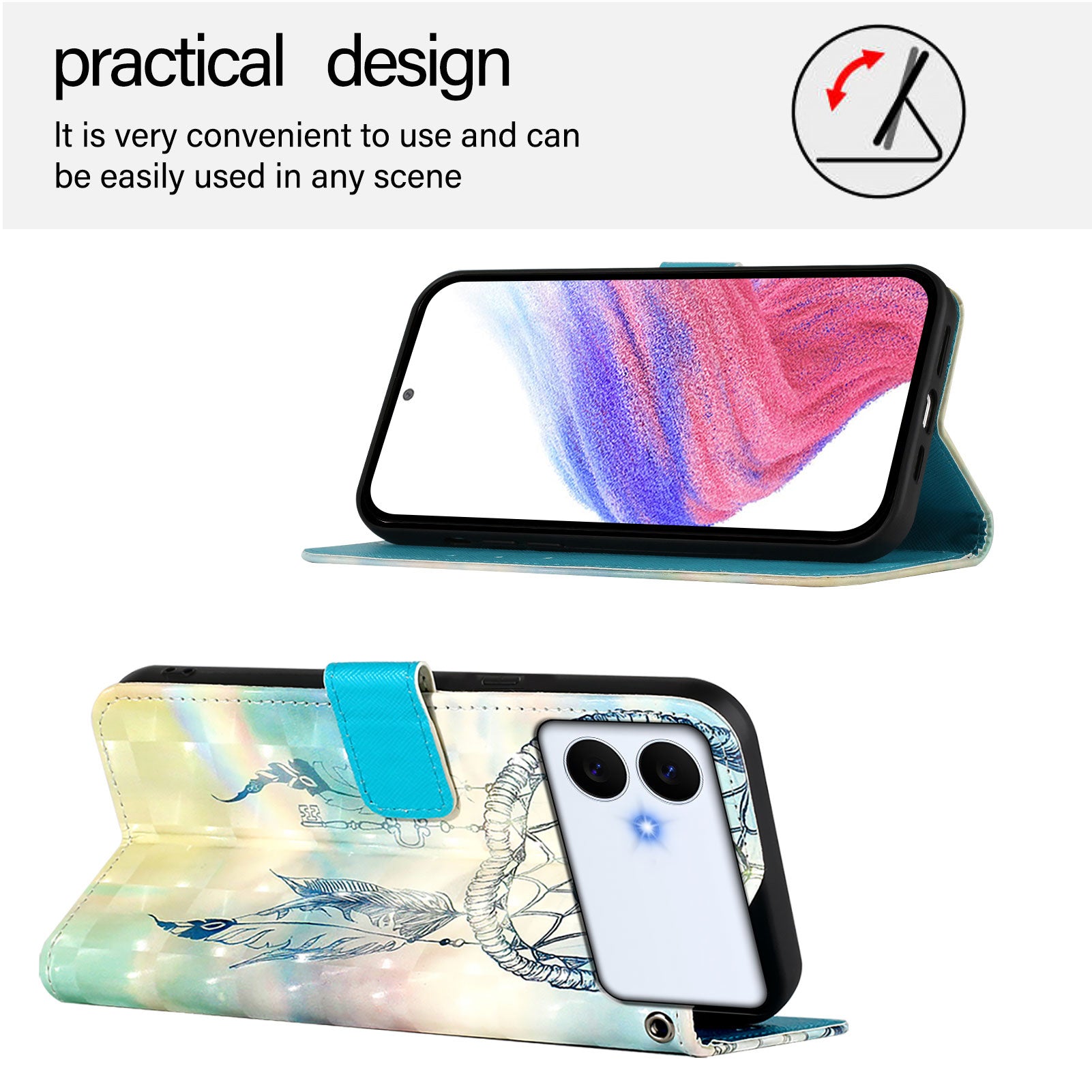 For-Samsung-Galaxy-S26-Edge-Leather-Case-Pattern-Printing-Wallet-Stand-Mobile-Cover-with-Strap-Dream-Wind-Chime