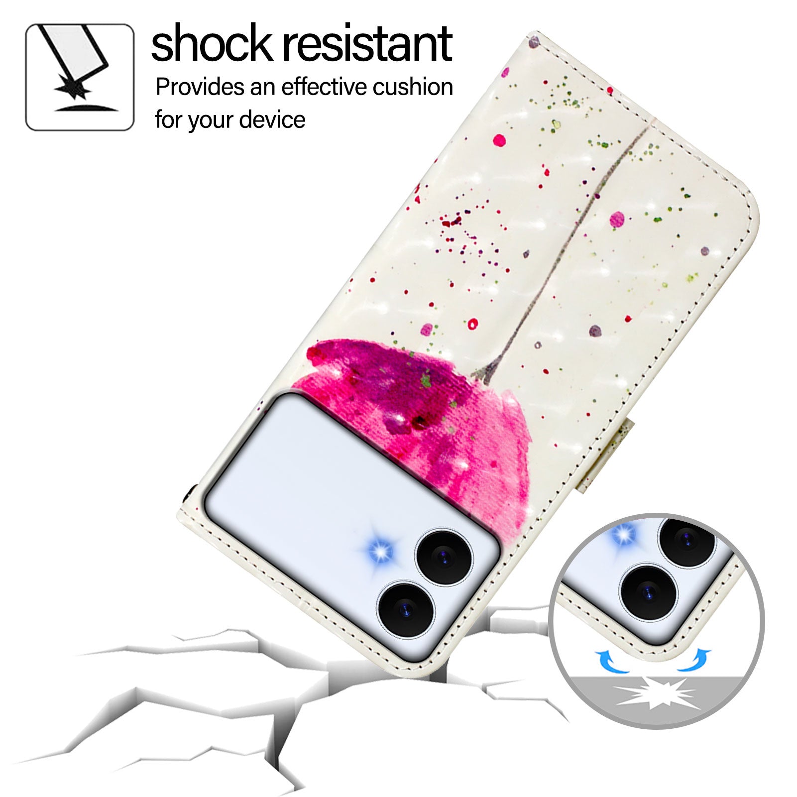 For-Samsung-Galaxy-S26-Edge-Leather-Case-Pattern-Printing-Wallet-Stand-Mobile-Cover-with-Strap-Flower