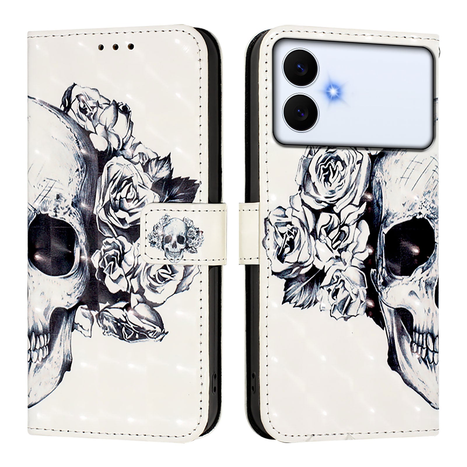 For-Samsung-Galaxy-S26-Edge-Leather-Case-Pattern-Printing-Wallet-Stand-Mobile-Cover-with-Strap-Skull