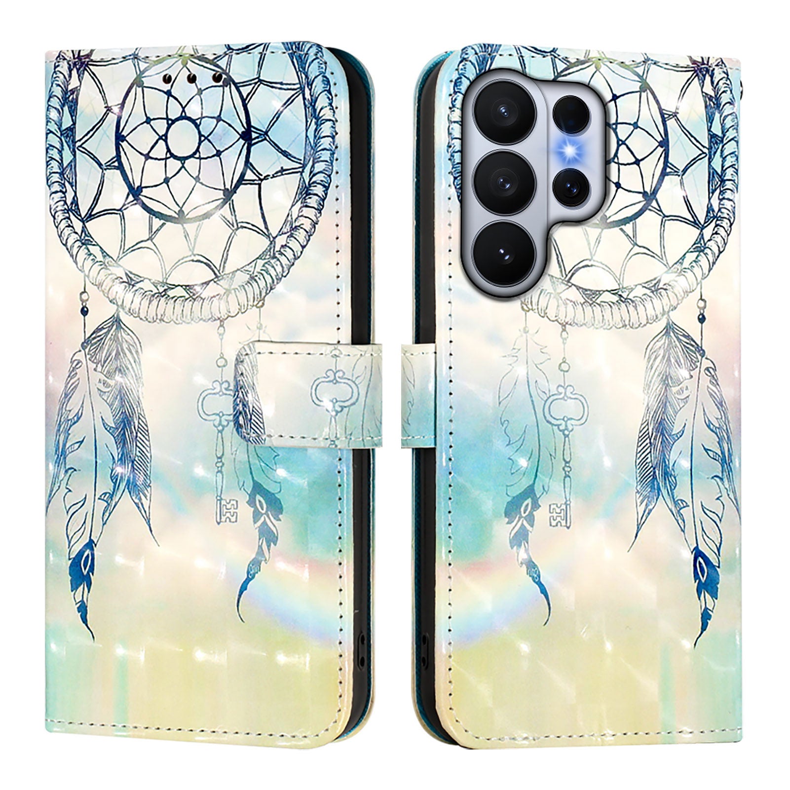 For-Samsung-Galaxy-S26-Ultra-Leather-Case-Pattern-Printing-Wallet-Stand-Mobile-Cover-with-Strap-Dream-Wind-Chime