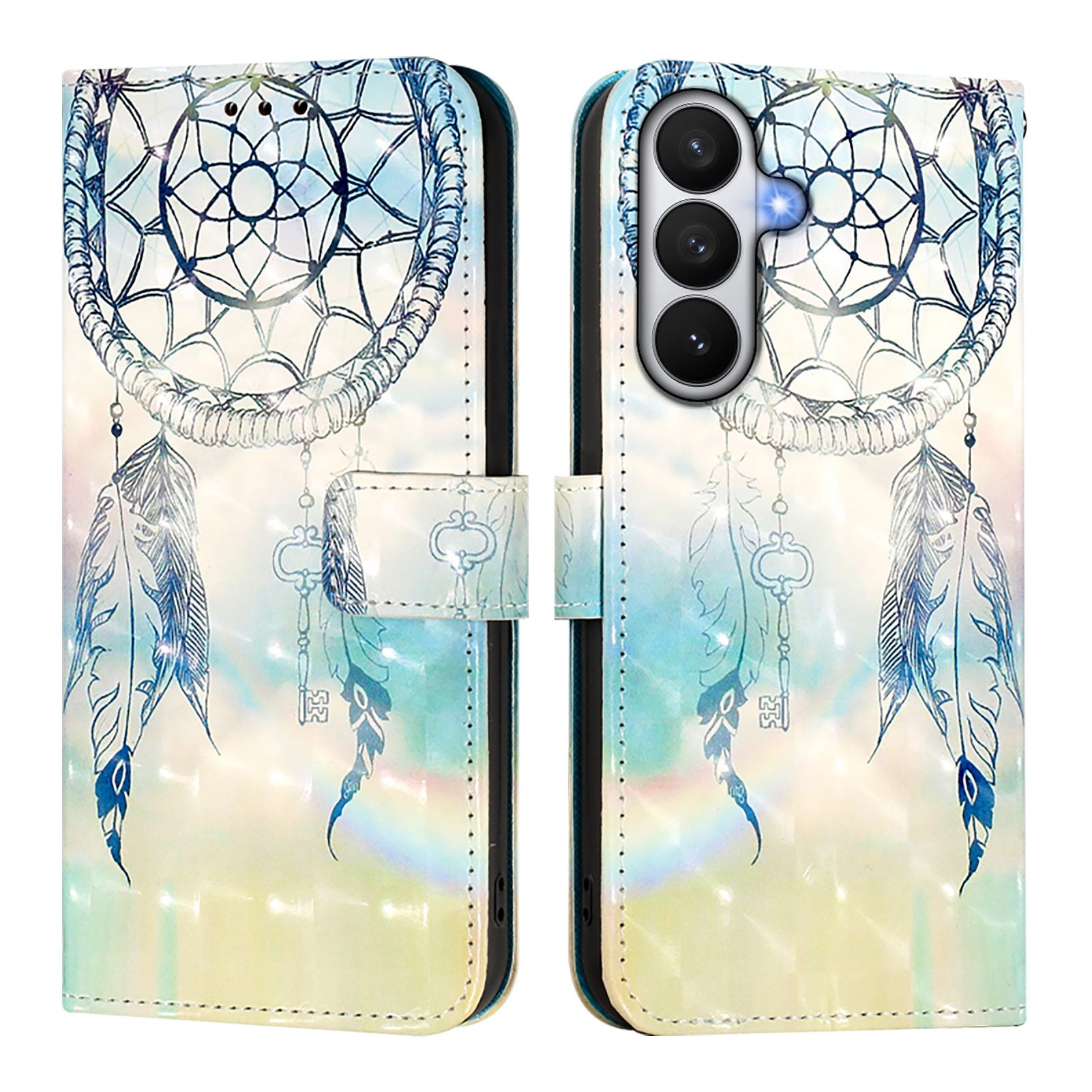 For-Samsung-Galaxy-S26-/-S26-Pro-Leather-Case-Pattern-Printing-Wallet-Stand-Mobile-Cover-with-Strap-Dream-Wind-Chime