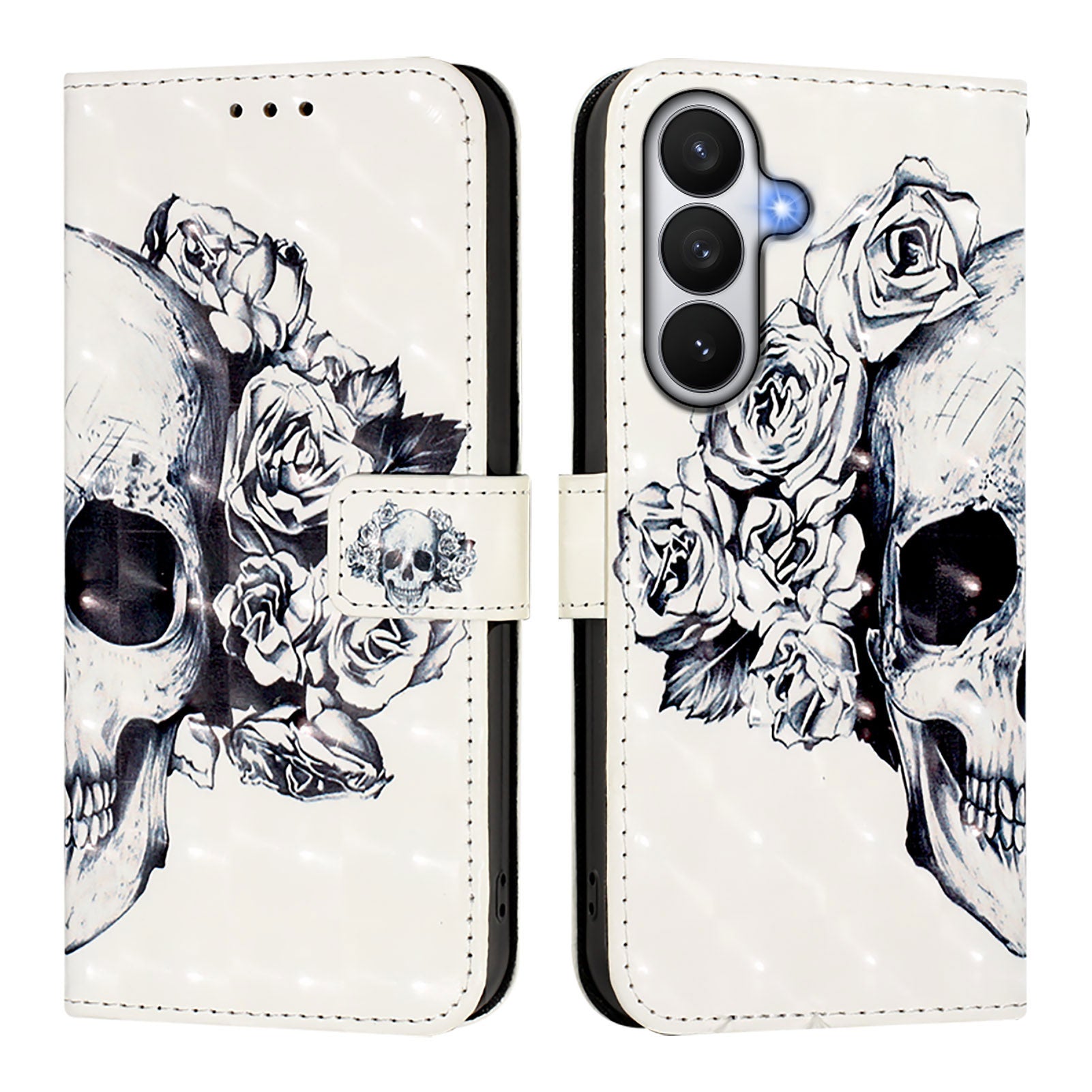 For-Samsung-Galaxy-S26-/-S26-Pro-Leather-Case-Pattern-Printing-Wallet-Stand-Mobile-Cover-with-Strap-Skull
