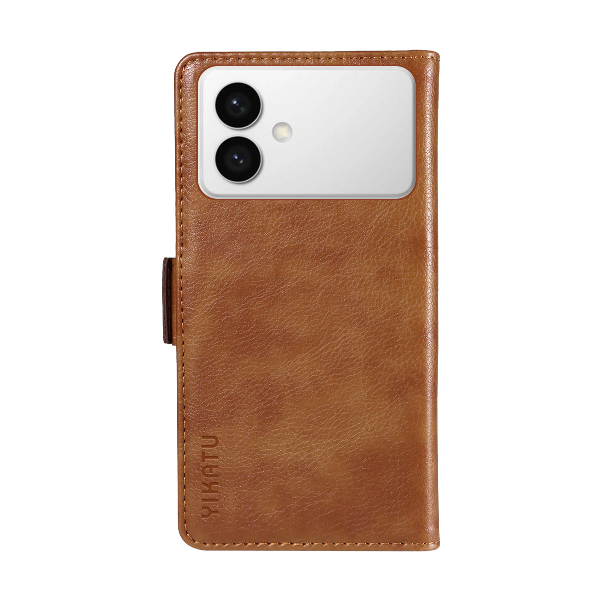 For-Samsung-Galaxy-S26-Edge-Case-YIKATU-YK-007-Litchi-Texture-PU-Leather-Wallet-Phone-Cover-Brown