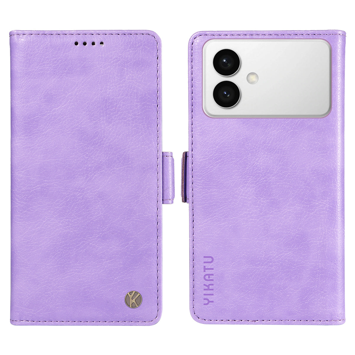 For-Samsung-Galaxy-S26-Edge-Case-YIKATU-YK-007-Litchi-Texture-PU-Leather-Wallet-Phone-Cover-Purple