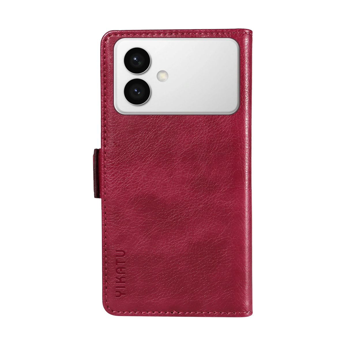 For-Samsung-Galaxy-S26-Edge-Case-YIKATU-YK-007-Litchi-Texture-PU-Leather-Wallet-Phone-Cover-Wine-Red