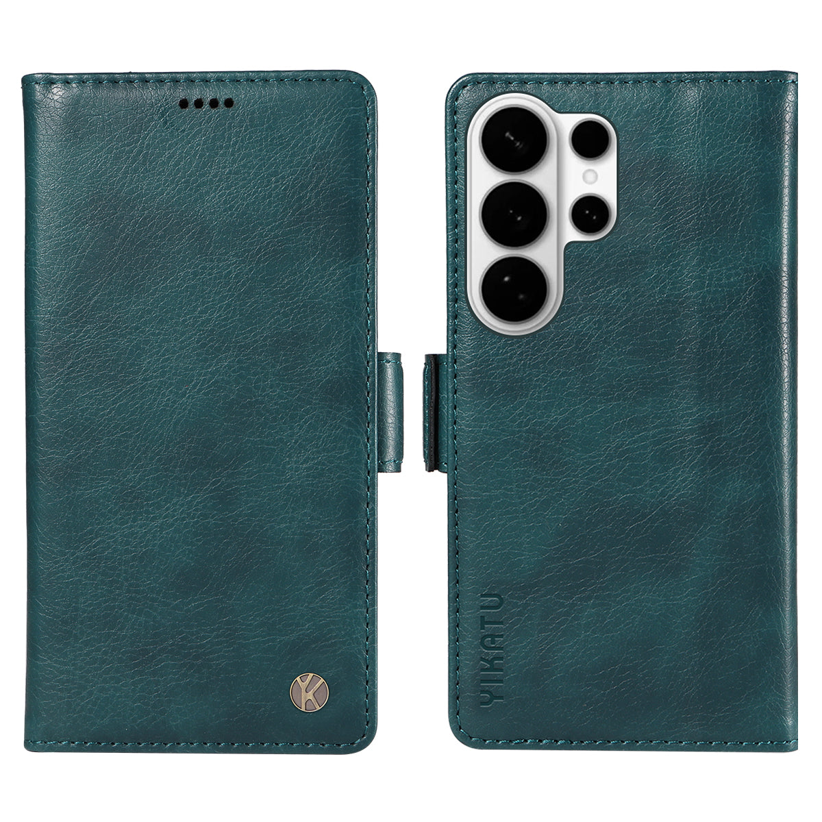 For-Samsung-Galaxy-S26-Ultra-Case-YIKATU-YK-007-Litchi-Texture-PU-Leather-Wallet-Phone-Cover-Blue