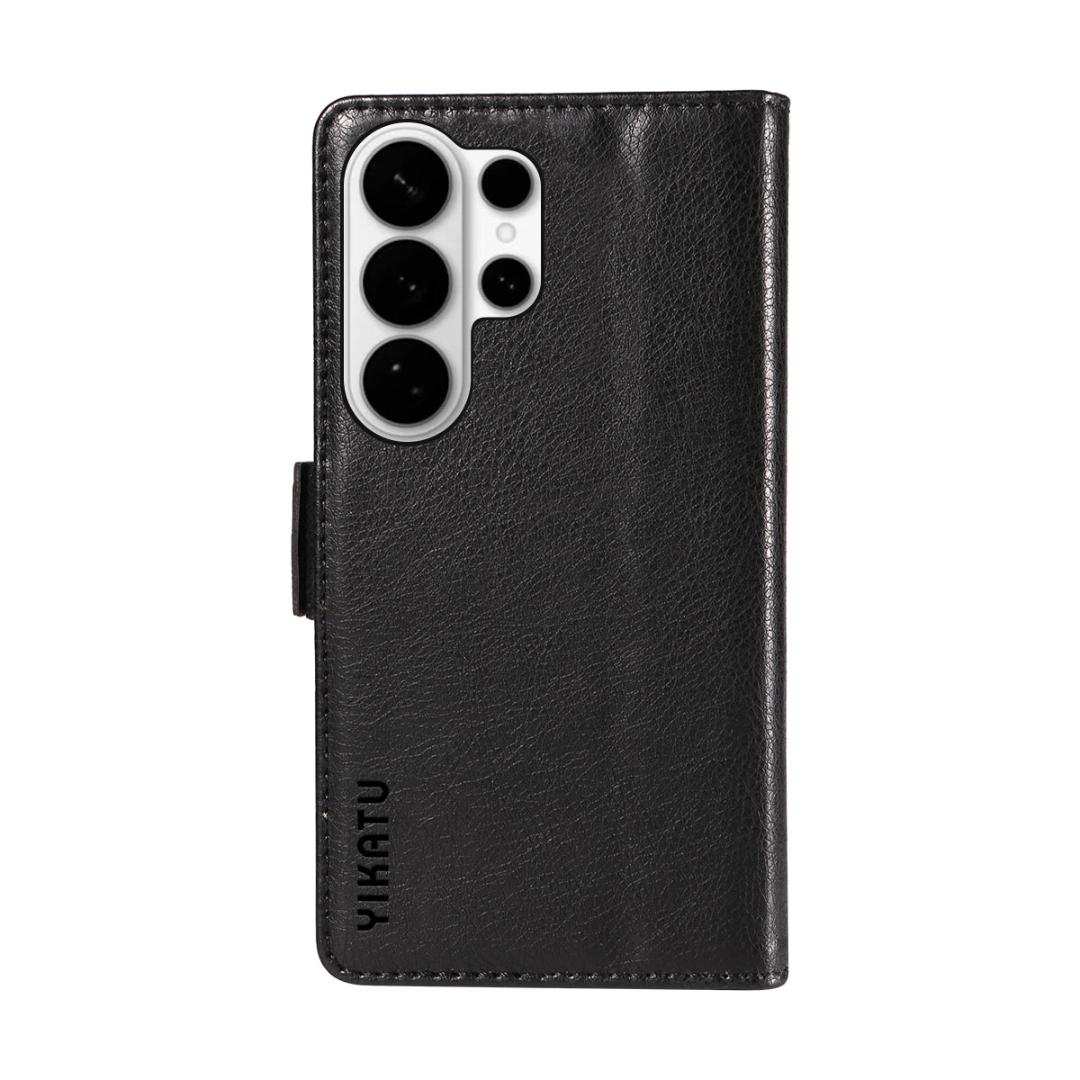 For-Samsung-Galaxy-S26-Ultra-Case-YIKATU-YK-007-Litchi-Texture-PU-Leather-Wallet-Phone-Cover-Black