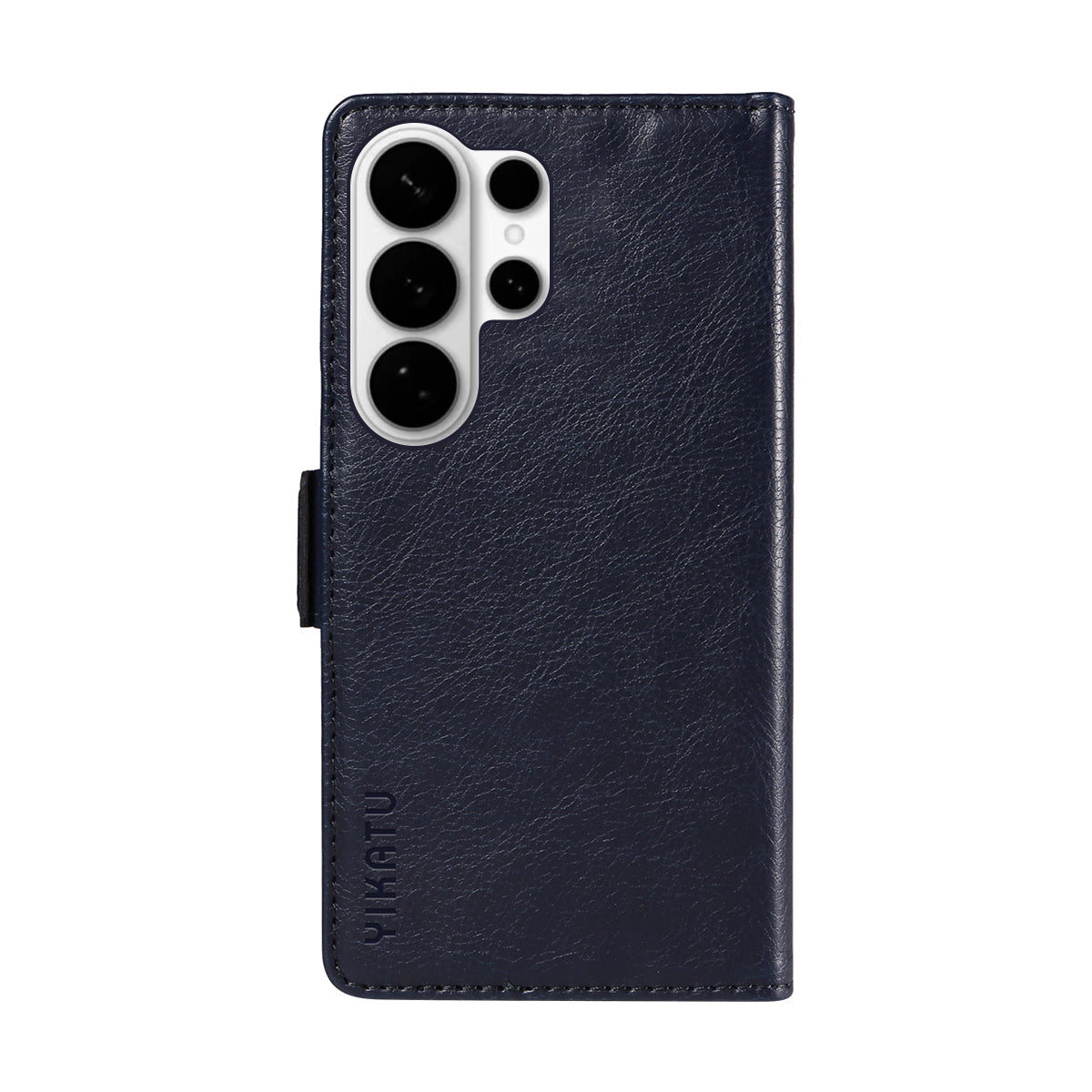 For-Samsung-Galaxy-S26-Ultra-Case-YIKATU-YK-007-Litchi-Texture-PU-Leather-Wallet-Phone-Cover-Navy-Blue