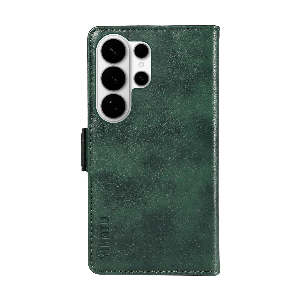 For-Samsung-Galaxy-S26-Ultra-Case-YIKATU-YK-007-Litchi-Texture-PU-Leather-Wallet-Phone-Cover-Green