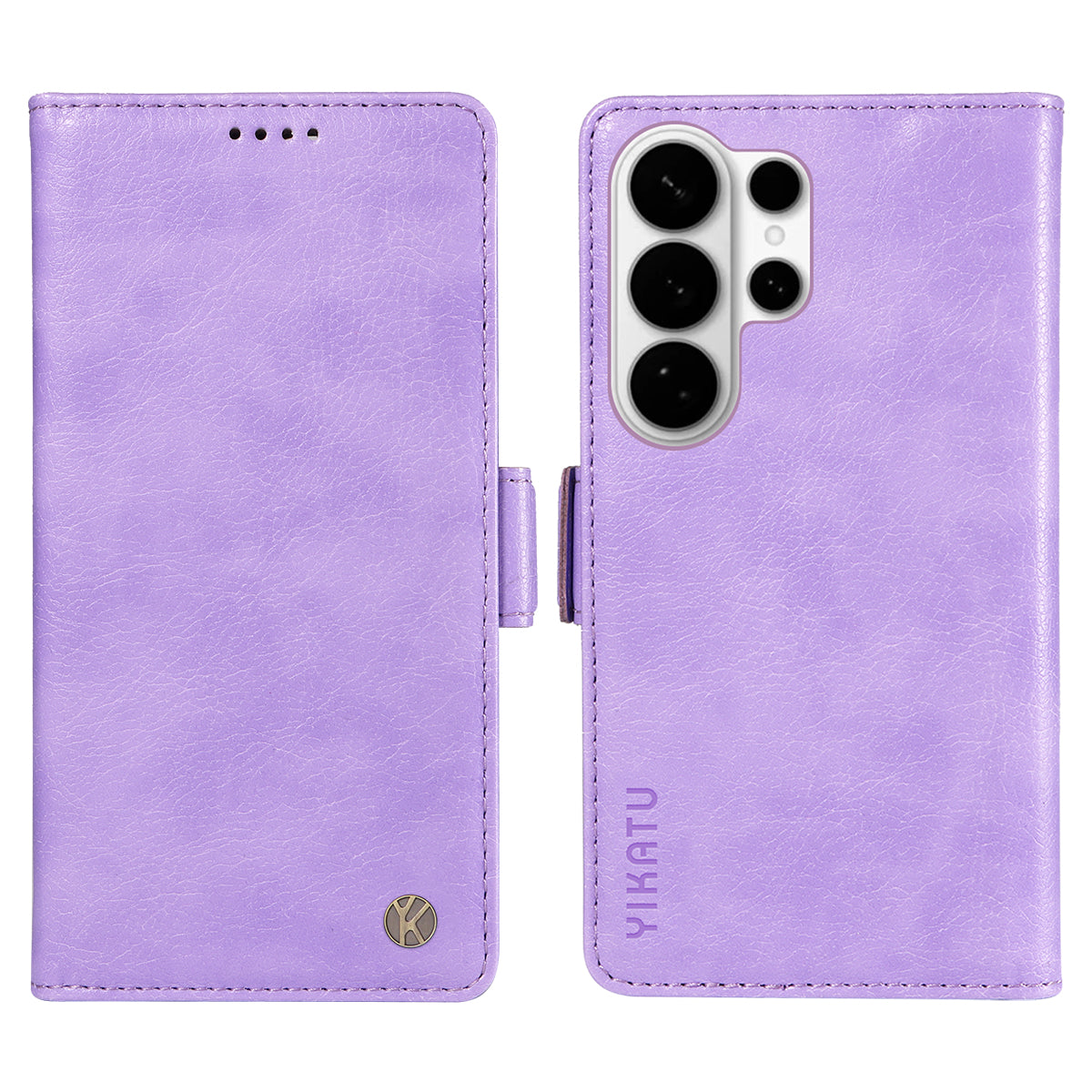 For-Samsung-Galaxy-S26-Ultra-Case-YIKATU-YK-007-Litchi-Texture-PU-Leather-Wallet-Phone-Cover-Purple