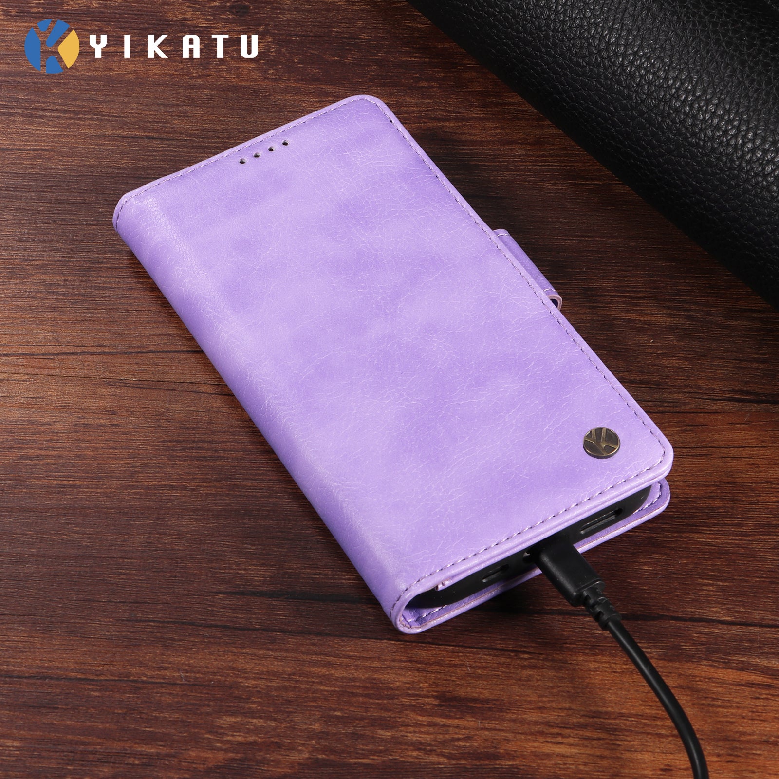 For-Samsung-Galaxy-S26-Ultra-Case-YIKATU-YK-007-Litchi-Texture-PU-Leather-Wallet-Phone-Cover-Purple