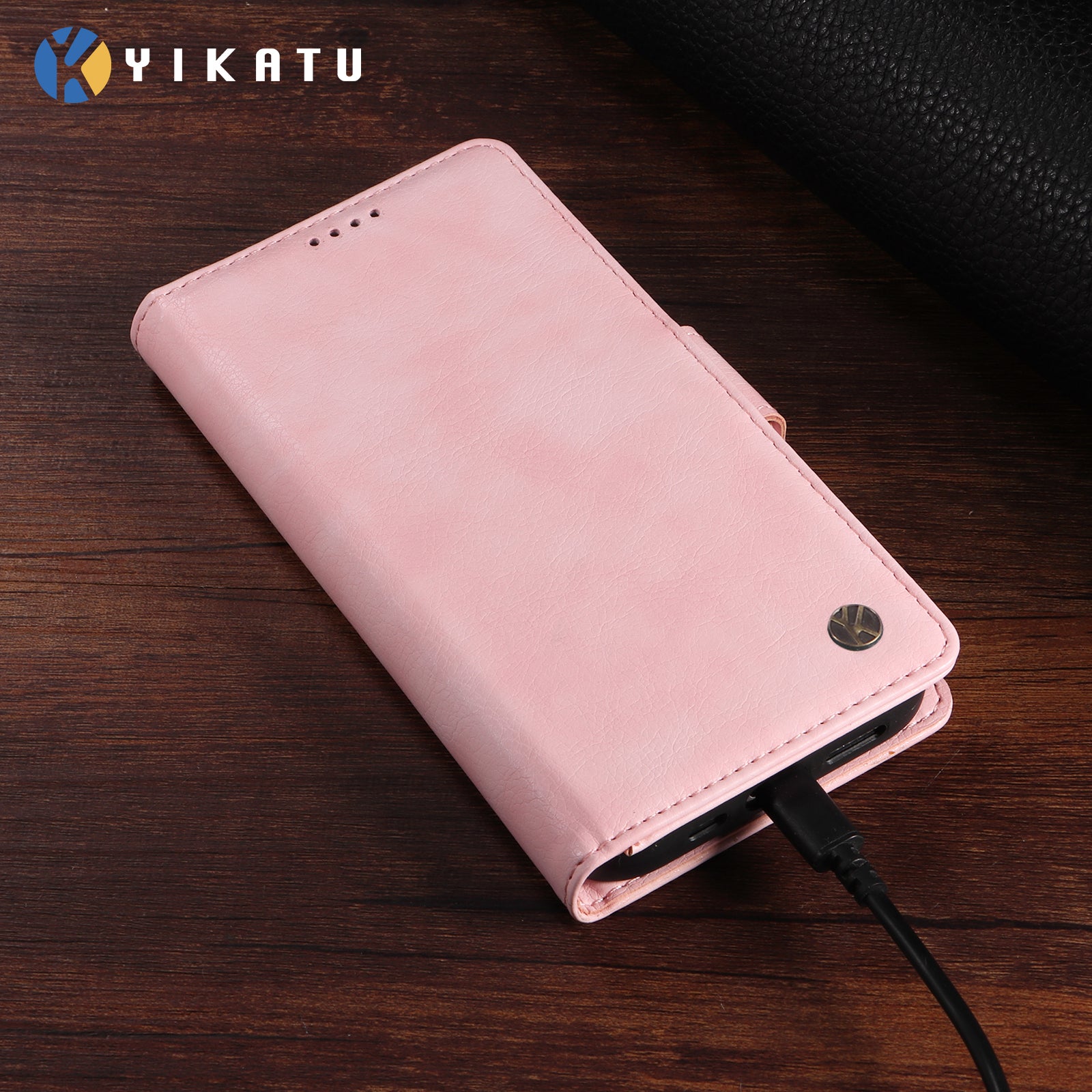 For-Samsung-Galaxy-S26-Ultra-Case-YIKATU-YK-007-Litchi-Texture-PU-Leather-Wallet-Phone-Cover-Pink