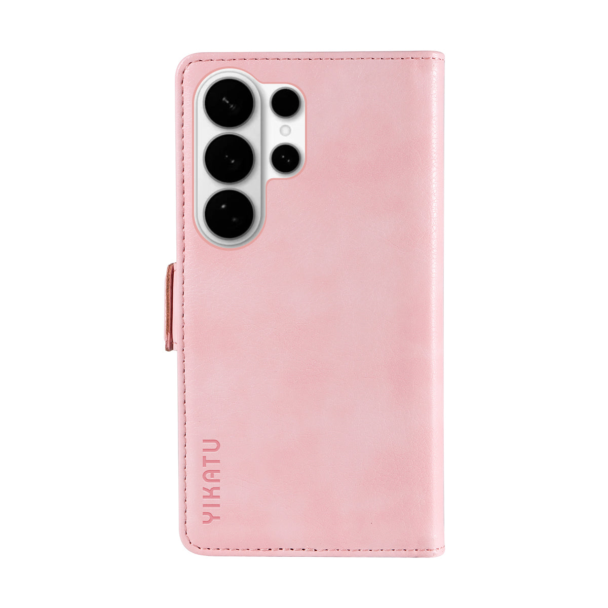 For-Samsung-Galaxy-S26-Ultra-Case-YIKATU-YK-007-Litchi-Texture-PU-Leather-Wallet-Phone-Cover-Pink