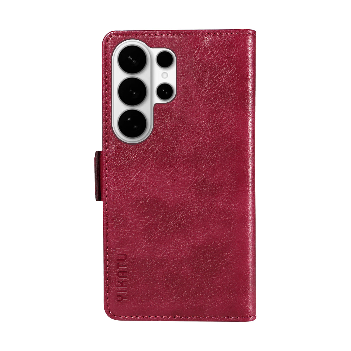 For-Samsung-Galaxy-S26-Ultra-Case-YIKATU-YK-007-Litchi-Texture-PU-Leather-Wallet-Phone-Cover-Wine-Red