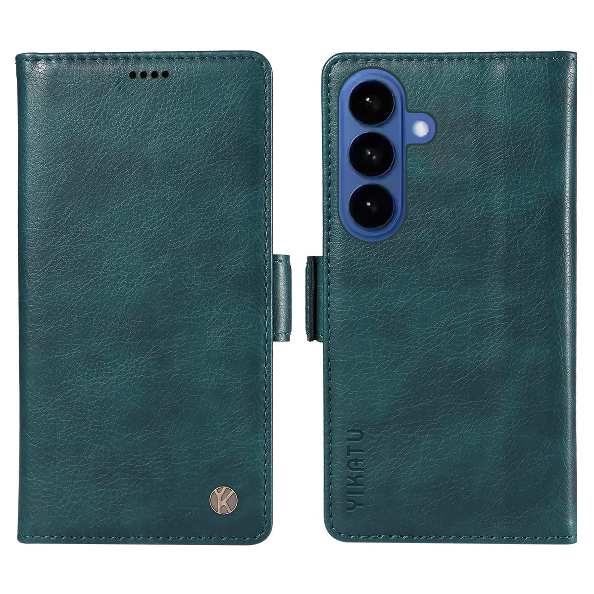 For-Samsung-Galaxy-S26-/-S26-Pro-Case-YIKATU-YK-007-Litchi-Texture-PU-Leather-Wallet-Phone-Cover-Blue