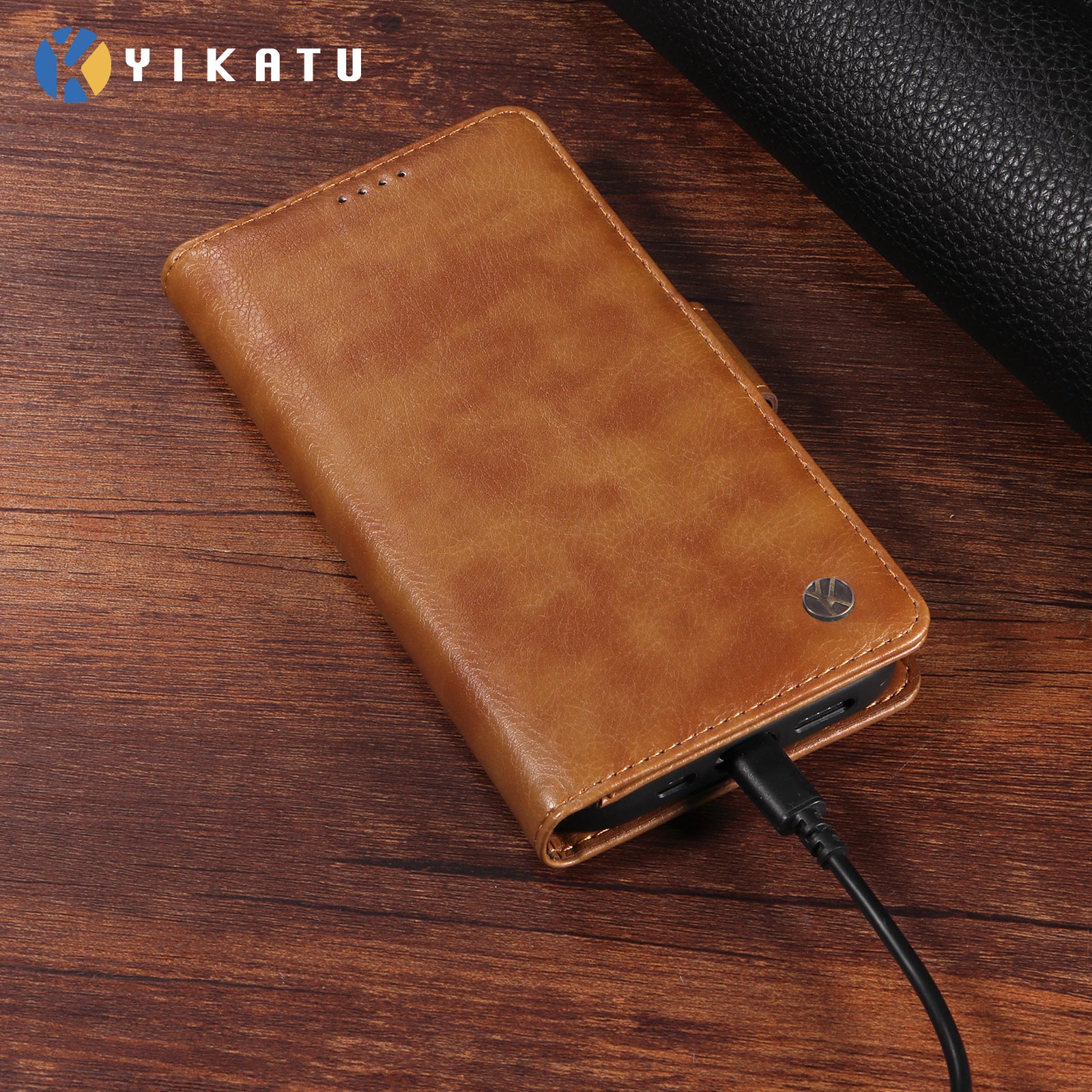 For-Samsung-Galaxy-S26-/-S26-Pro-Case-YIKATU-YK-007-Litchi-Texture-PU-Leather-Wallet-Phone-Cover-Brown