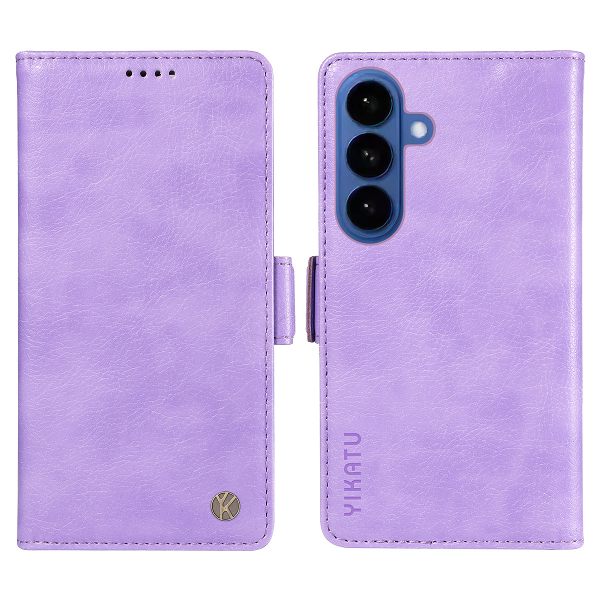 For-Samsung-Galaxy-S26-/-S26-Pro-Case-YIKATU-YK-007-Litchi-Texture-PU-Leather-Wallet-Phone-Cover-Purple