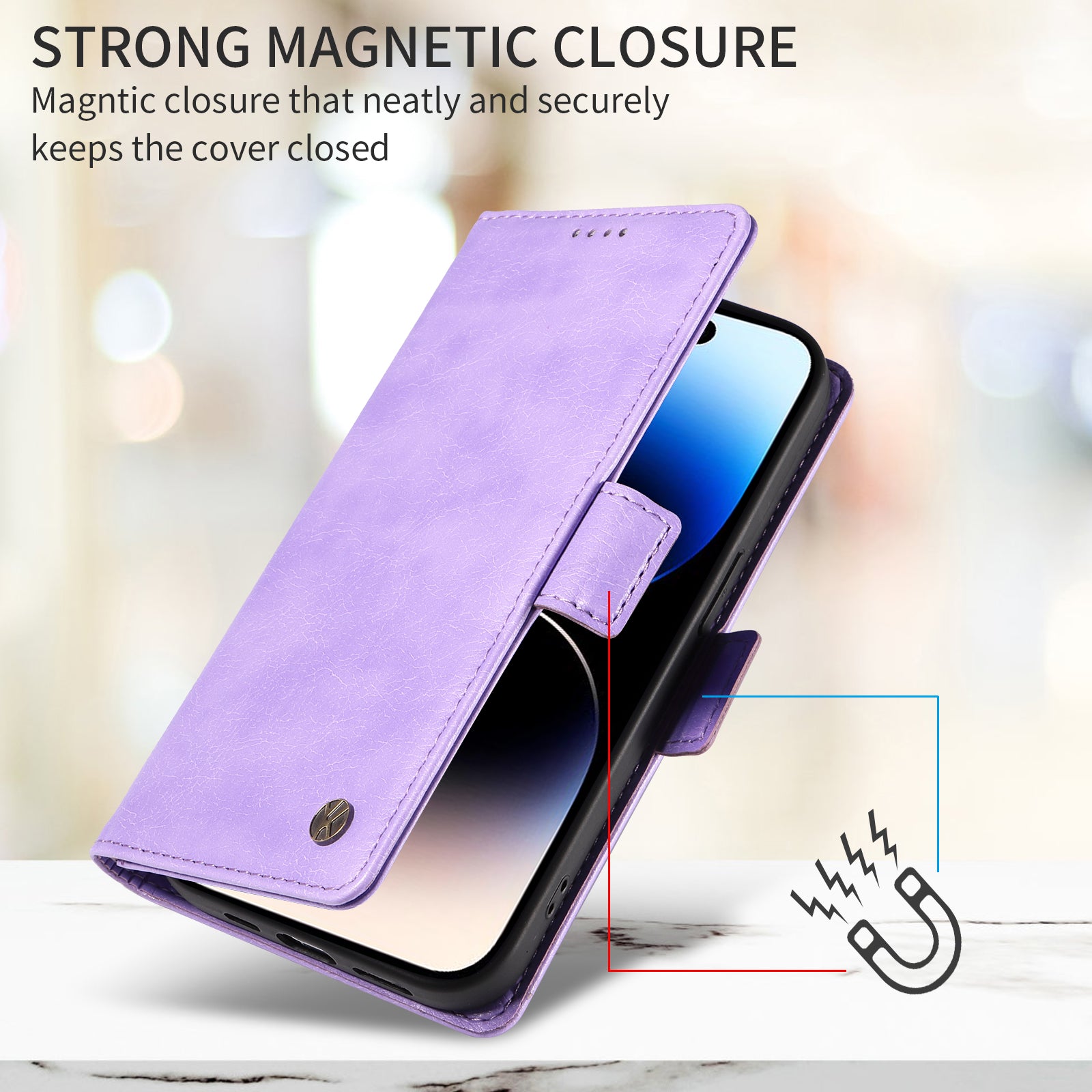 For-Samsung-Galaxy-S26-/-S26-Pro-Case-YIKATU-YK-007-Litchi-Texture-PU-Leather-Wallet-Phone-Cover-Purple