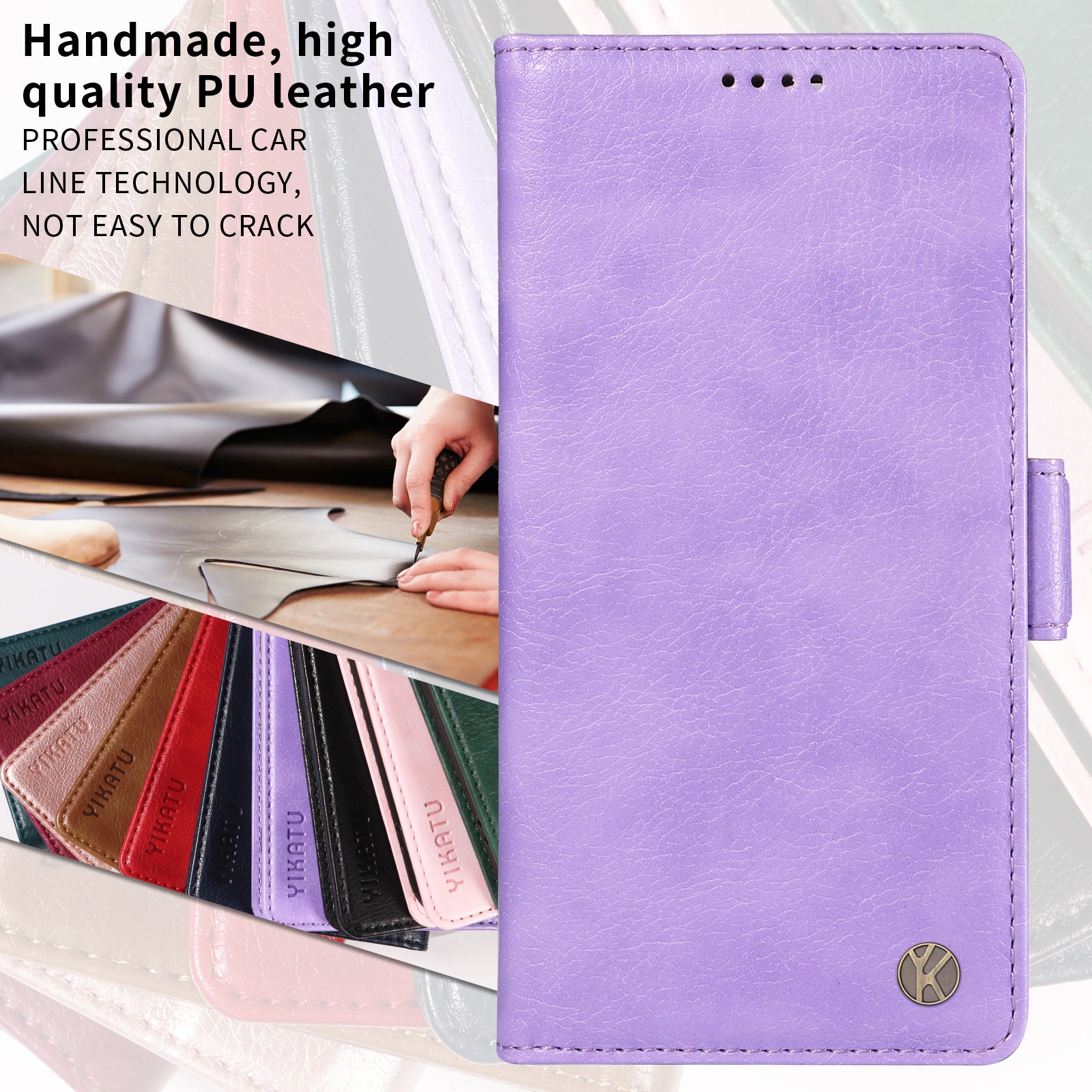 For-Samsung-Galaxy-S26-/-S26-Pro-Case-YIKATU-YK-007-Litchi-Texture-PU-Leather-Wallet-Phone-Cover-Purple