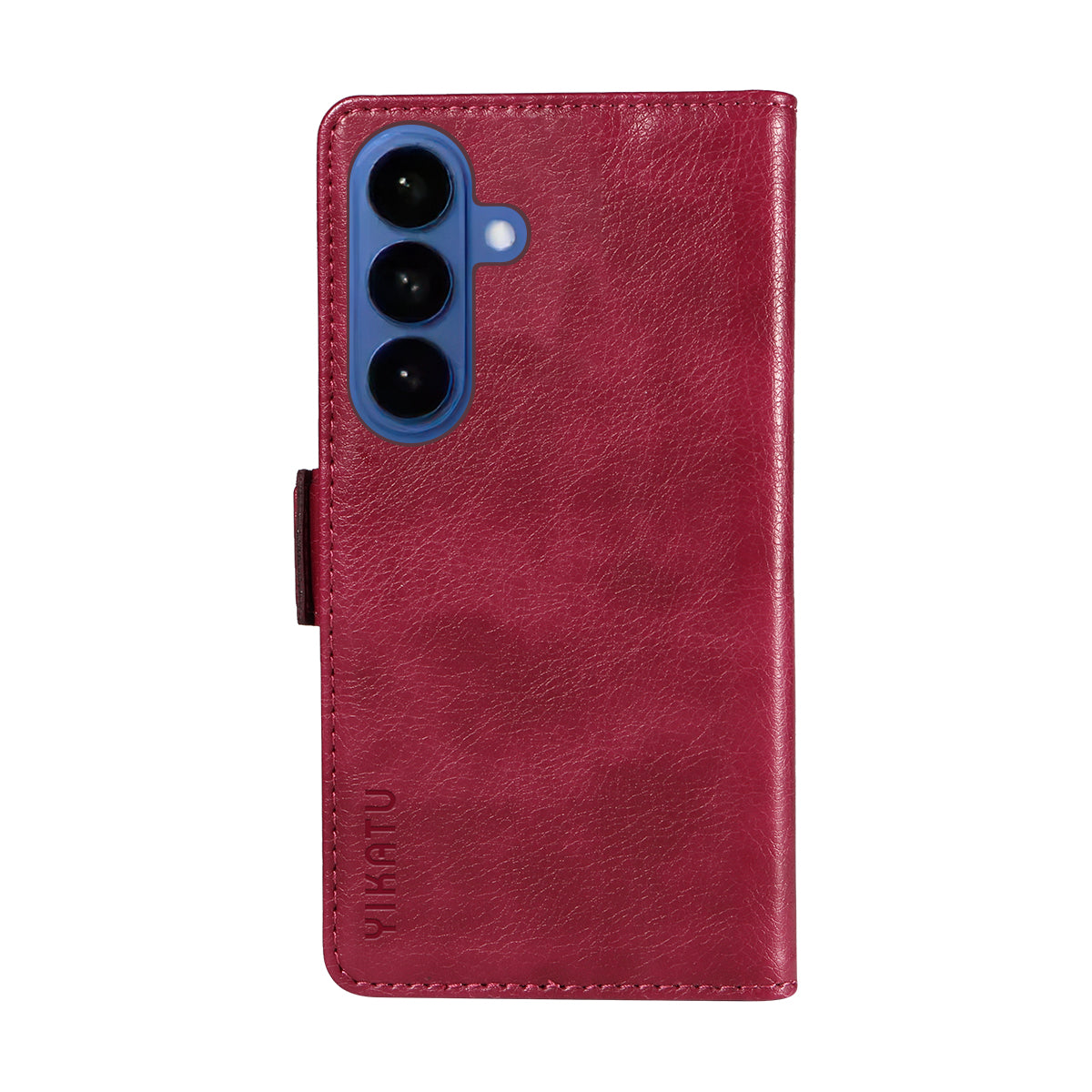 For-Samsung-Galaxy-S26-/-S26-Pro-Case-YIKATU-YK-007-Litchi-Texture-PU-Leather-Wallet-Phone-Cover-Wine-Red