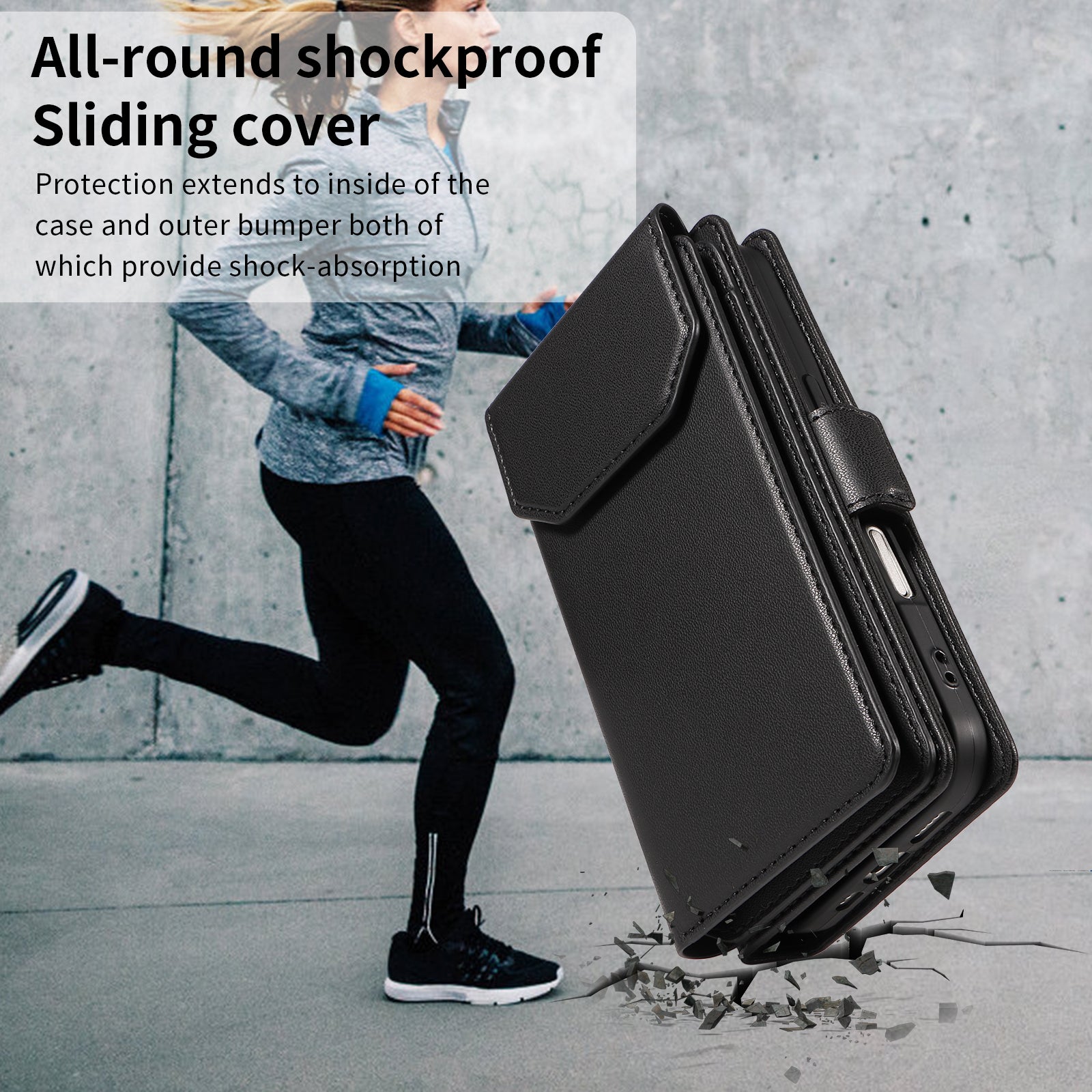 For-Samsung-Galaxy-S26-/-S26-Pro-Case-with-Multi-Card-Holder-and-Strap-PU-Leather-Phone-Cover-Stand-Black