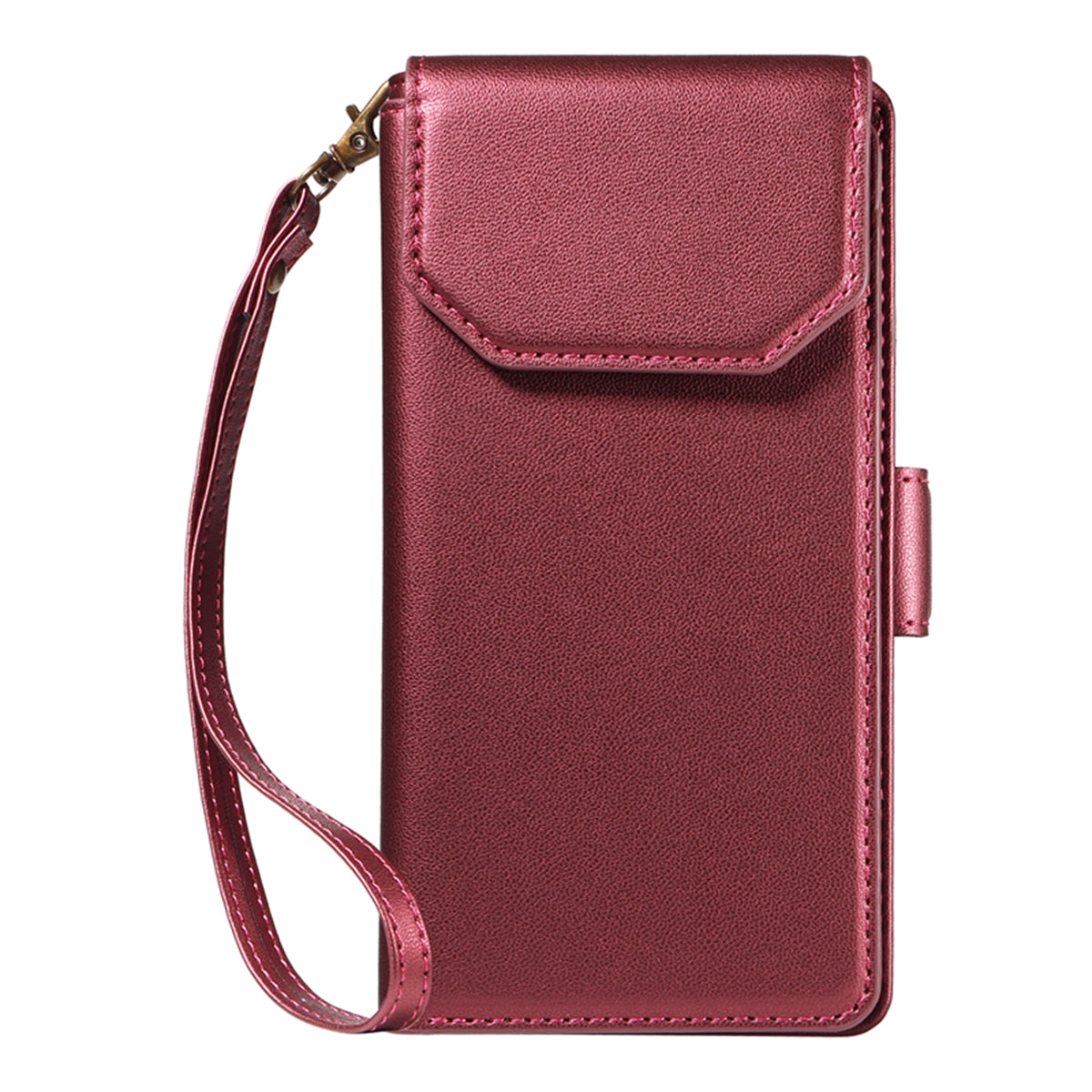 For-Samsung-Galaxy-S26-/-S26-Pro-Case-with-Multi-Card-Holder-and-Strap-PU-Leather-Phone-Cover-Stand-Red