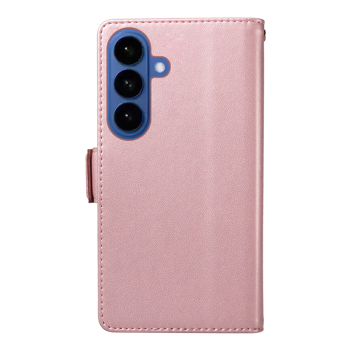 For-Samsung-Galaxy-S26-/-S26-Pro-Case-with-Multi-Card-Holder-and-Strap-PU-Leather-Phone-Cover-Stand-Rose-Gold