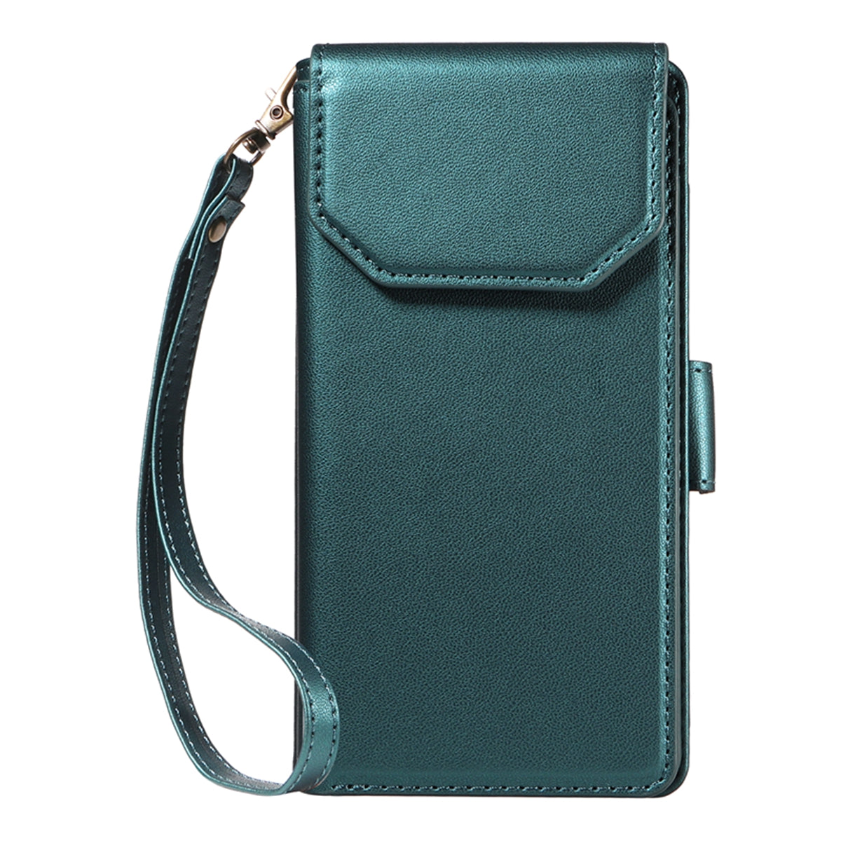 For-Samsung-Galaxy-S26-Ultra-Case-with-Multi-Card-Holder-and-Strap-PU-Leather-Phone-Cover-Stand-Green