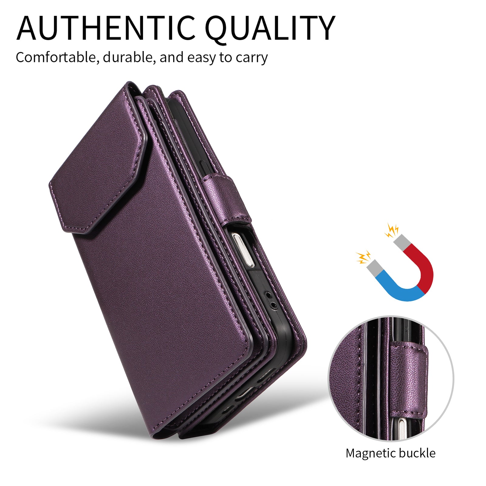 For-Samsung-Galaxy-S26-Ultra-Case-with-Multi-Card-Holder-and-Strap-PU-Leather-Phone-Cover-Stand-Purple