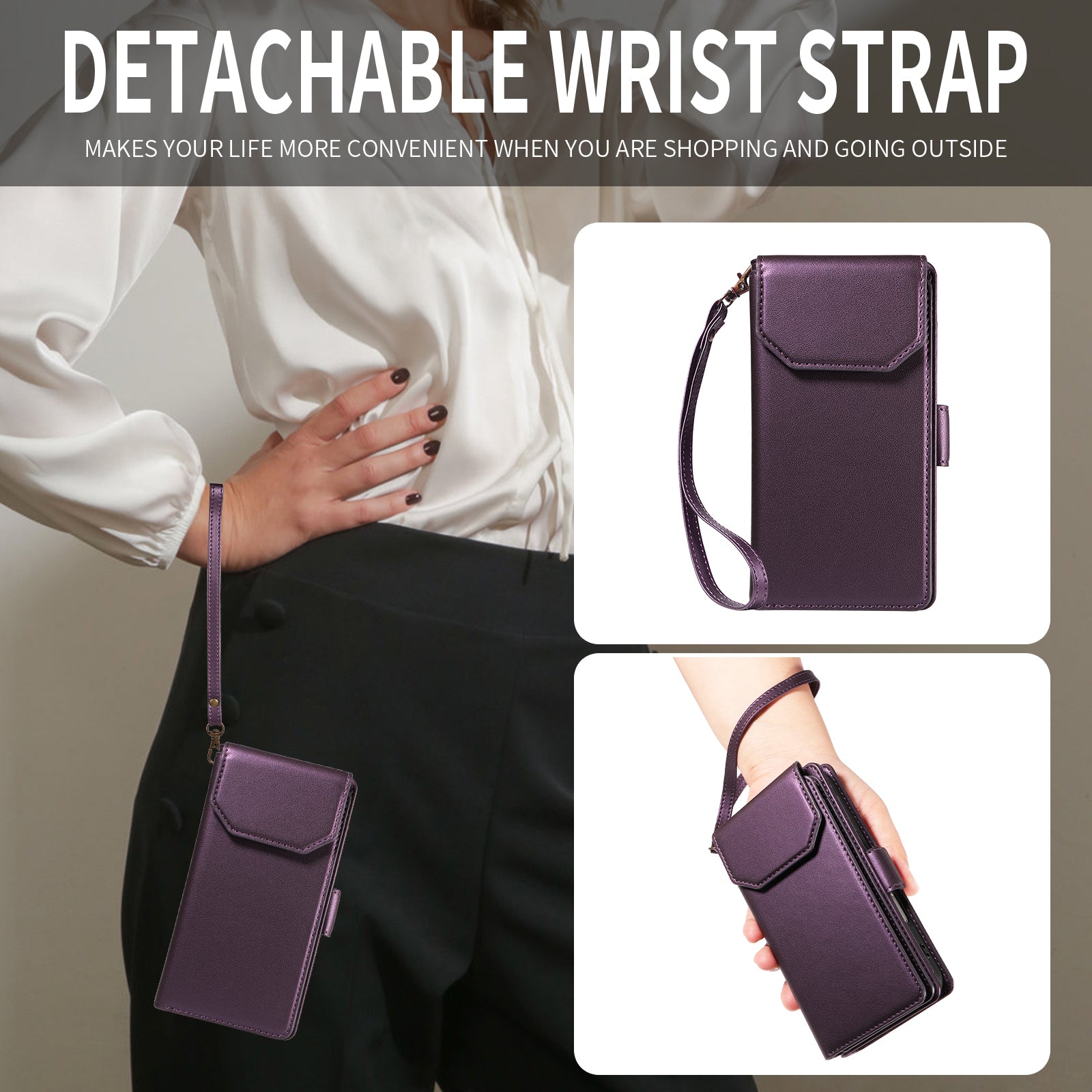 For-Samsung-Galaxy-S26-Ultra-Case-with-Multi-Card-Holder-and-Strap-PU-Leather-Phone-Cover-Stand-Purple