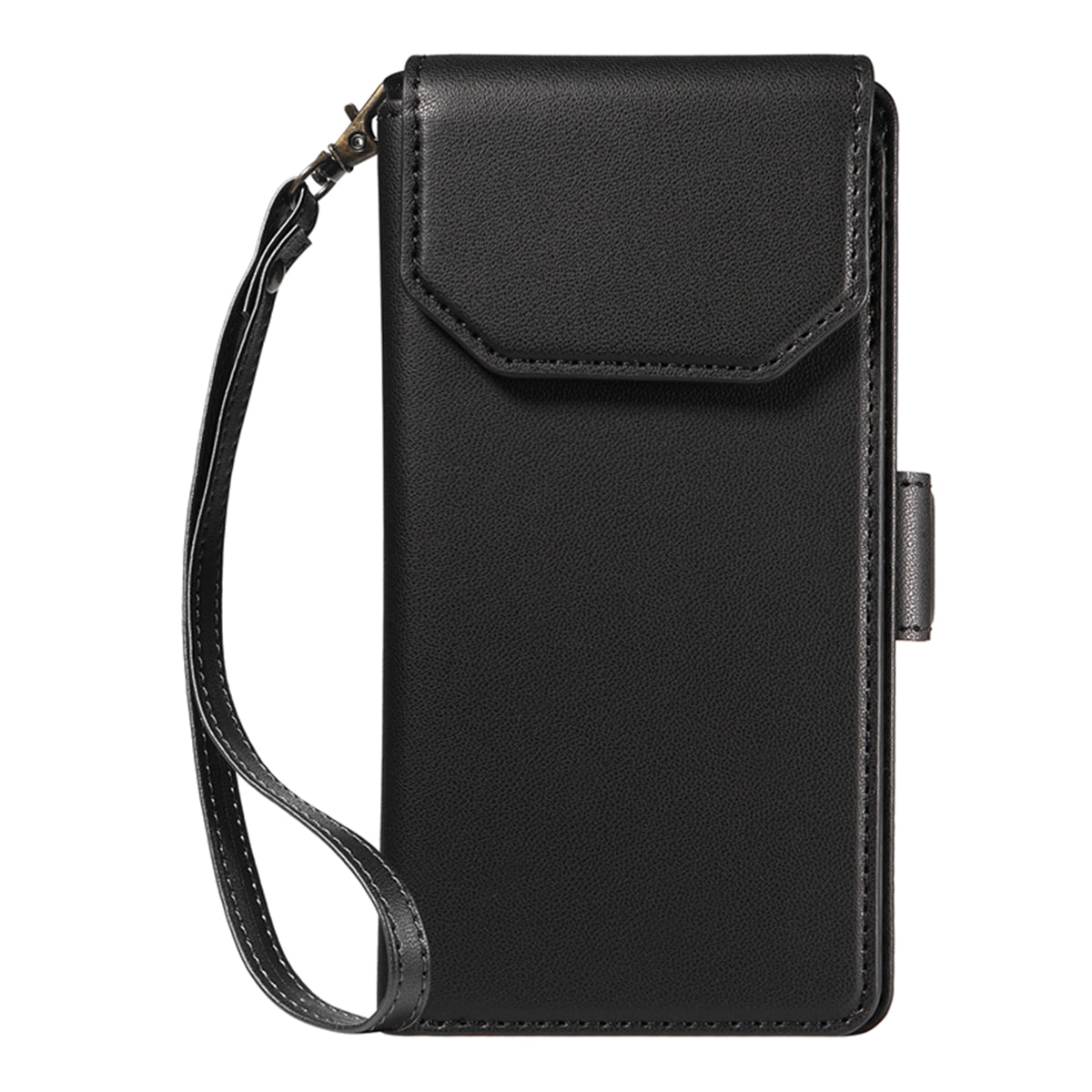 For-Samsung-Galaxy-S26-Edge-Case-with-Multi-Card-Holder-and-Strap-PU-Leather-Phone-Cover-Stand-Black