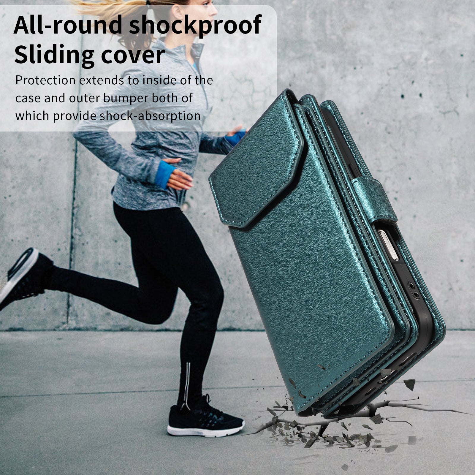 For-Samsung-Galaxy-S26-Edge-Case-with-Multi-Card-Holder-and-Strap-PU-Leather-Phone-Cover-Stand-Green