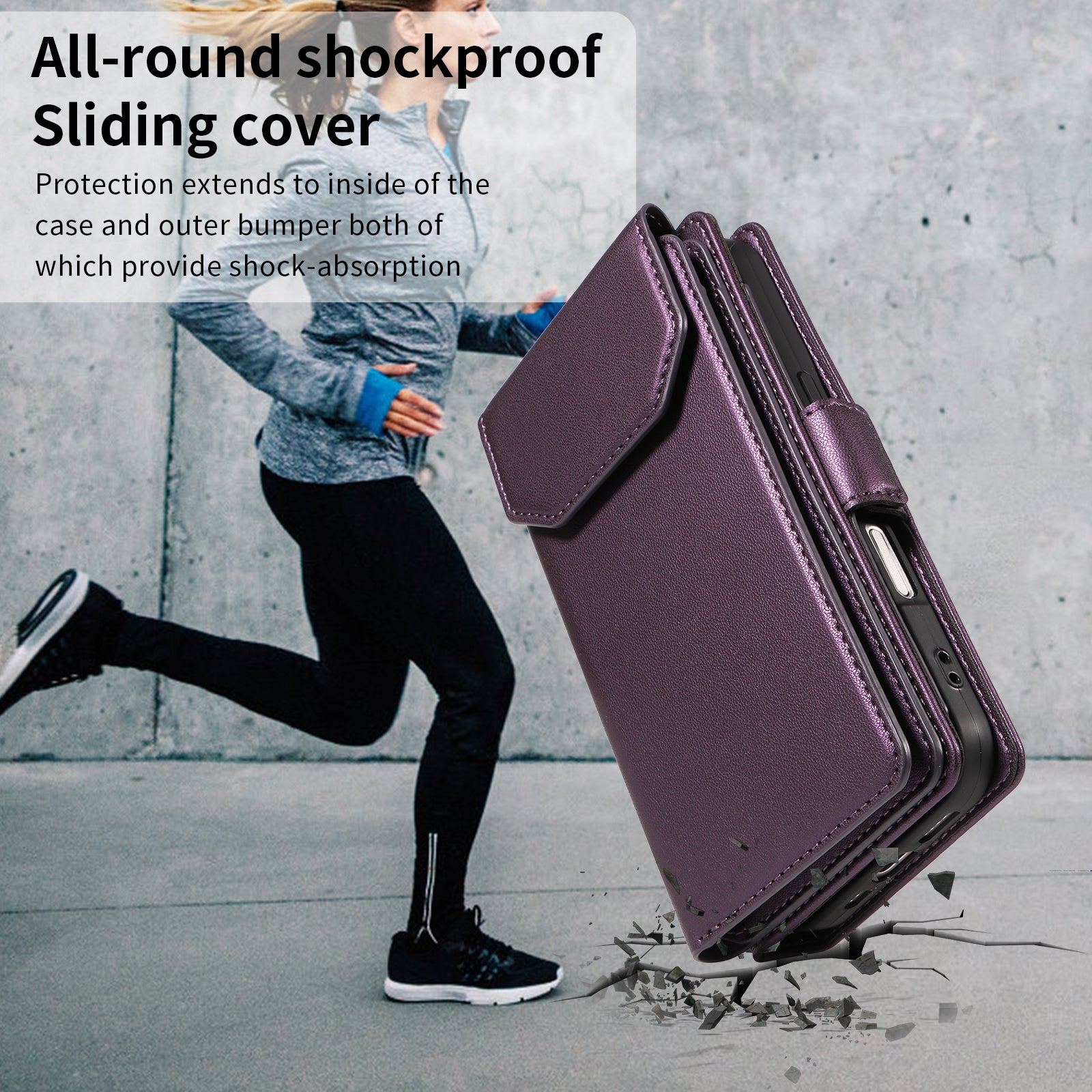 For-Samsung-Galaxy-S26-Edge-Case-with-Multi-Card-Holder-and-Strap-PU-Leather-Phone-Cover-Stand-Purple