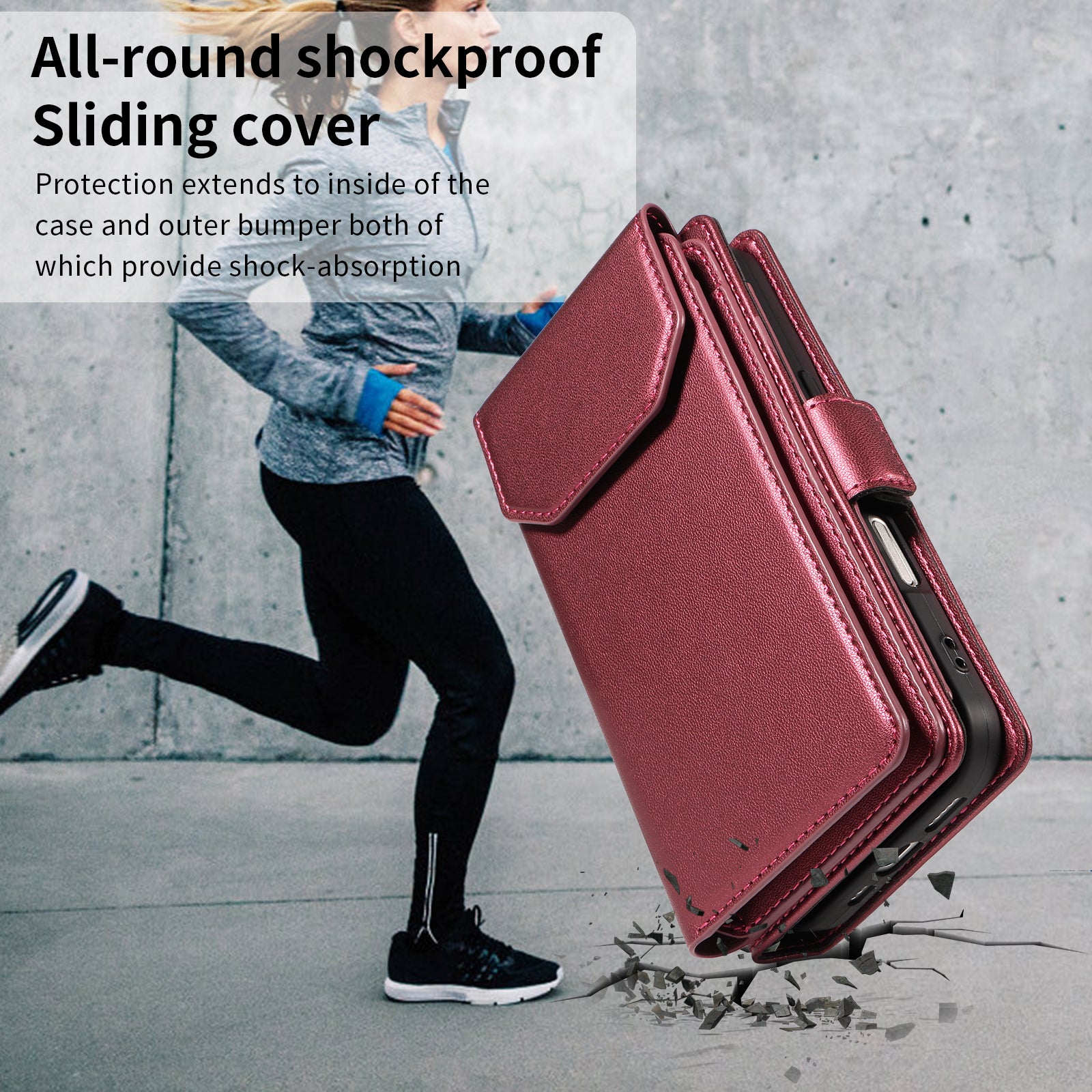 For-Samsung-Galaxy-S26-Edge-Case-with-Multi-Card-Holder-and-Strap-PU-Leather-Phone-Cover-Stand-Red