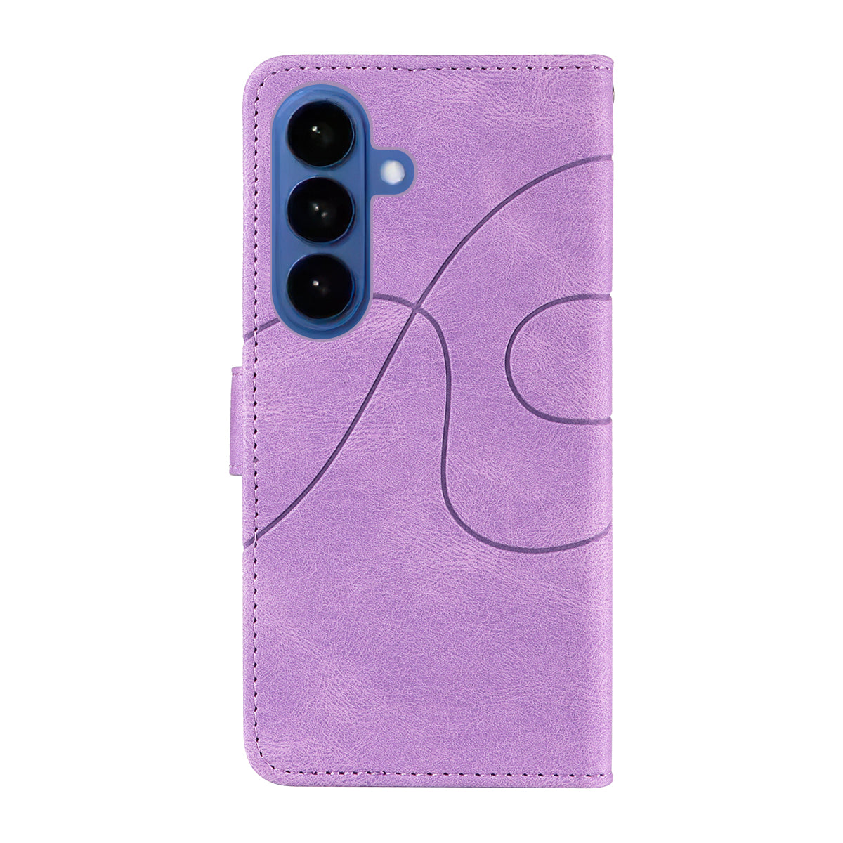 For-Samsung-Galaxy-S26-/-S26-Pro-Wallet-Case-Leather-Phone-Cover-Stand-with-Curved-Line-Design-Light-Purple