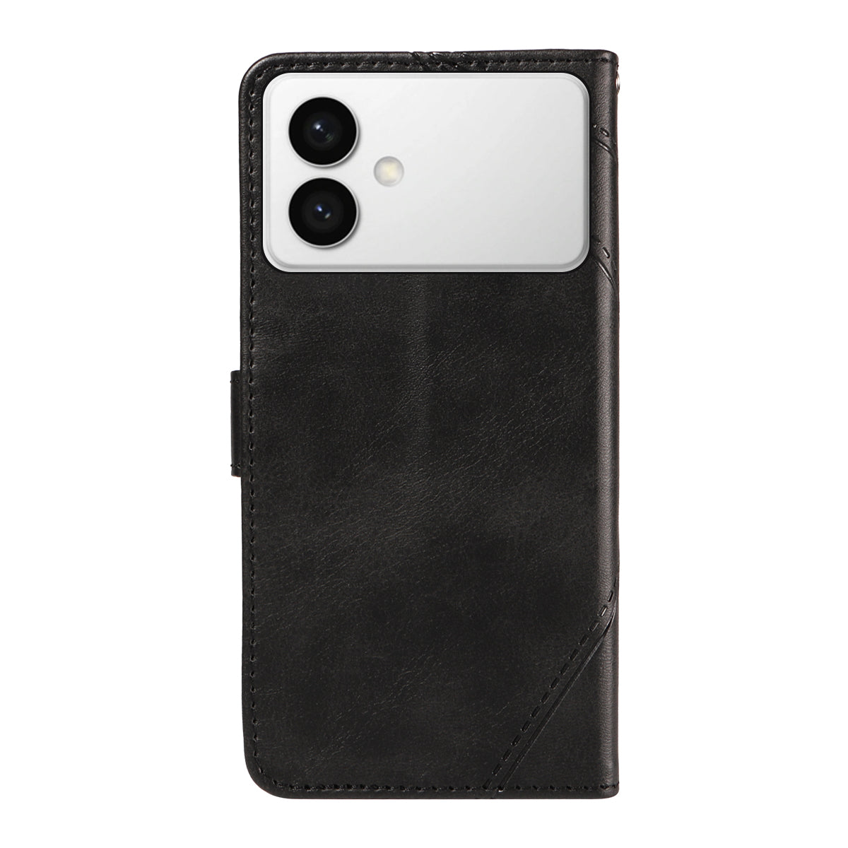 For-Samsung-Galaxy-S26-Edge-Leather-Case-Geometric-Line-Design-Wallet-Phone-Cover-with-Wrist-Strap-Black