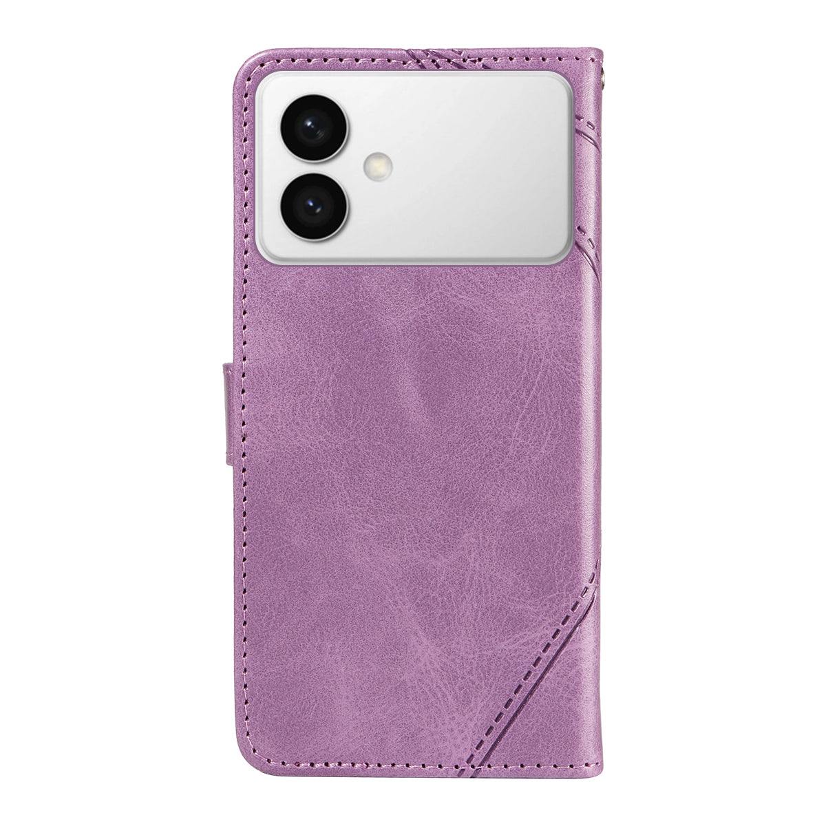 For-Samsung-Galaxy-S26-Edge-Leather-Case-Geometric-Line-Design-Wallet-Phone-Cover-with-Wrist-Strap-Purple
